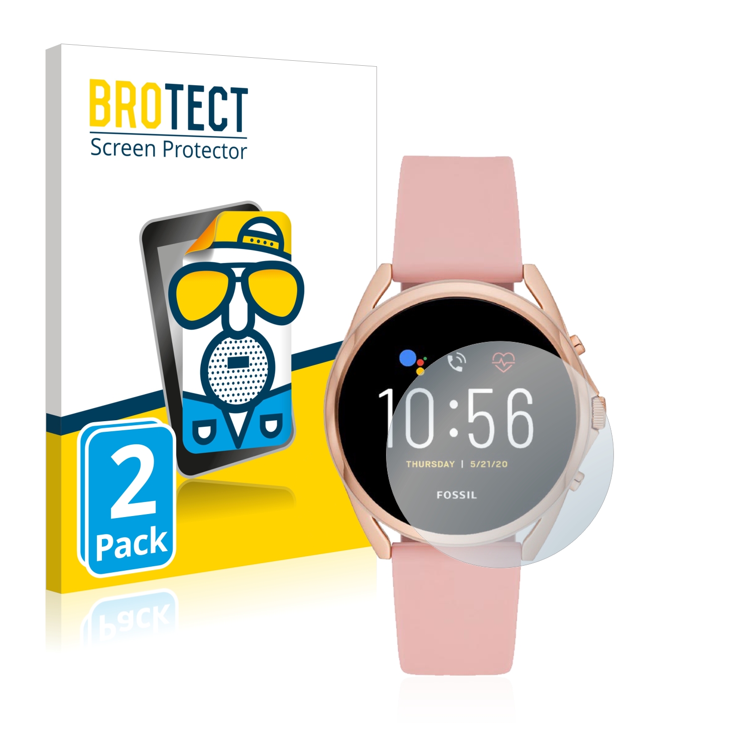 2x BROTECT Entspiegelungs-Folie pro Fossil Gen 5 LTE