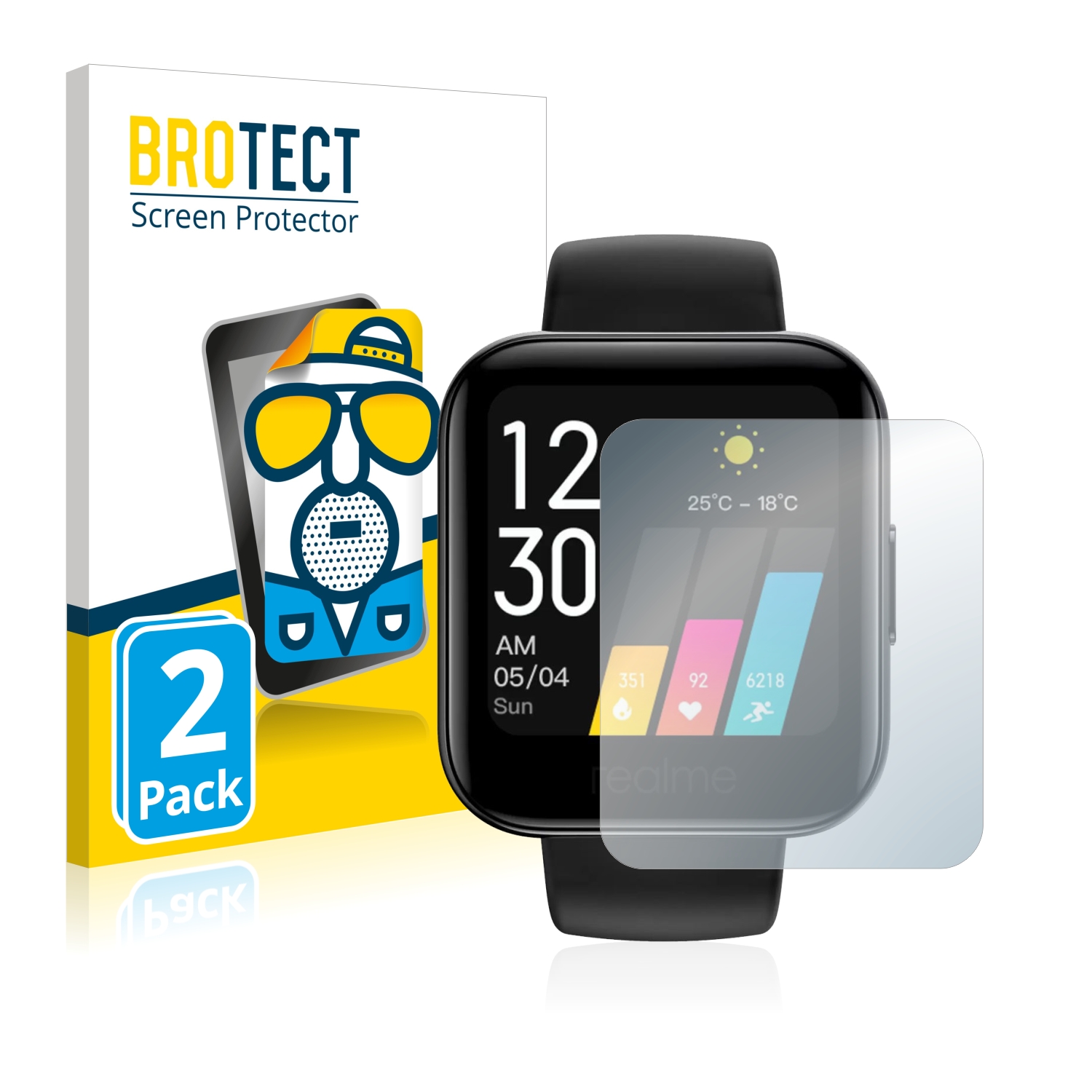 2x BROTECT Entspiegelungs-Folie pro realme Watch 2 Pro