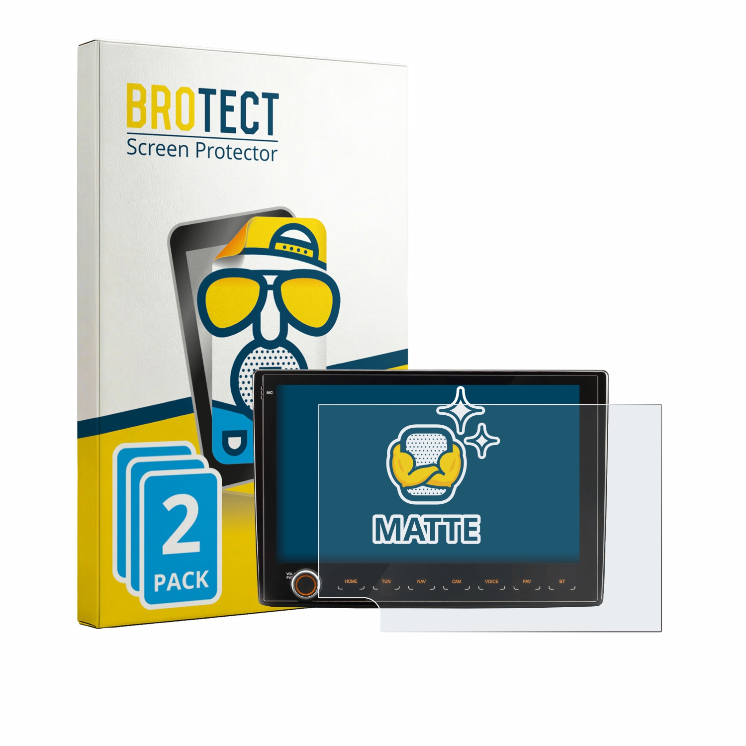 2x BROTECT Entspiegelungs-Folie pro Fiat Ducato III 2006 - 2011 Zenec Z-E3766 9
