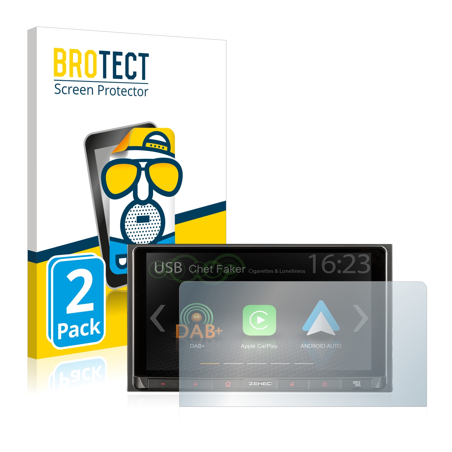 2x BROTECT Entspiegelungs-Folie pro Zenec Z-N528