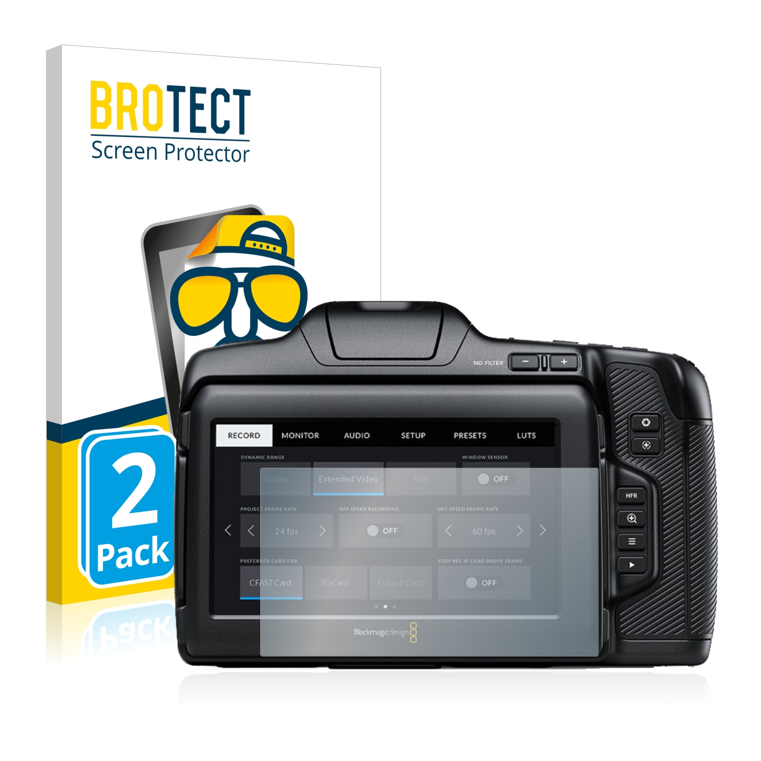 2x BROTECT Entspiegelungs-Folie pro Blackmagic Pocket Cinema Camera 6K Pro