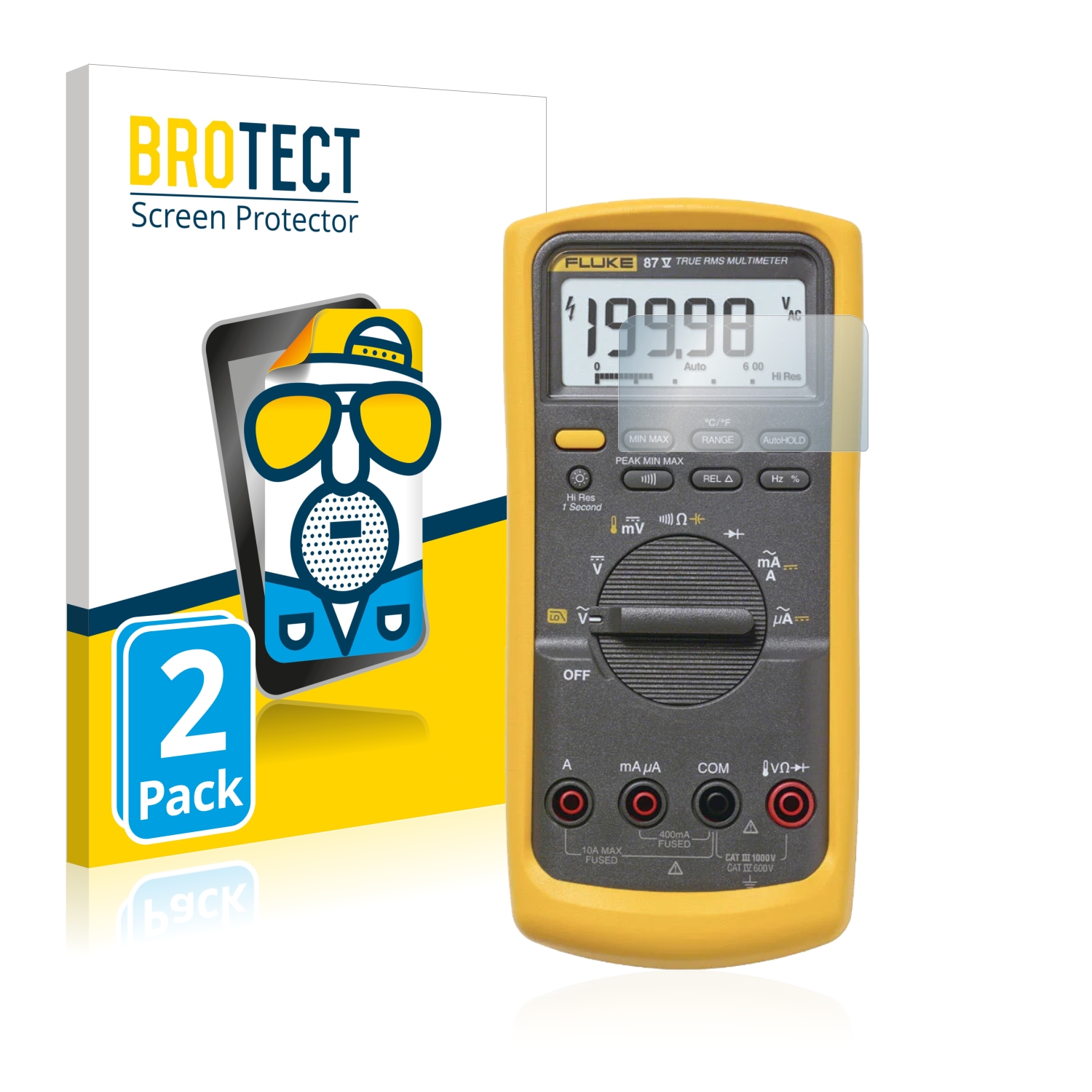 2x BROTECT Entspiegelungs-Folie pro Fluke 87v