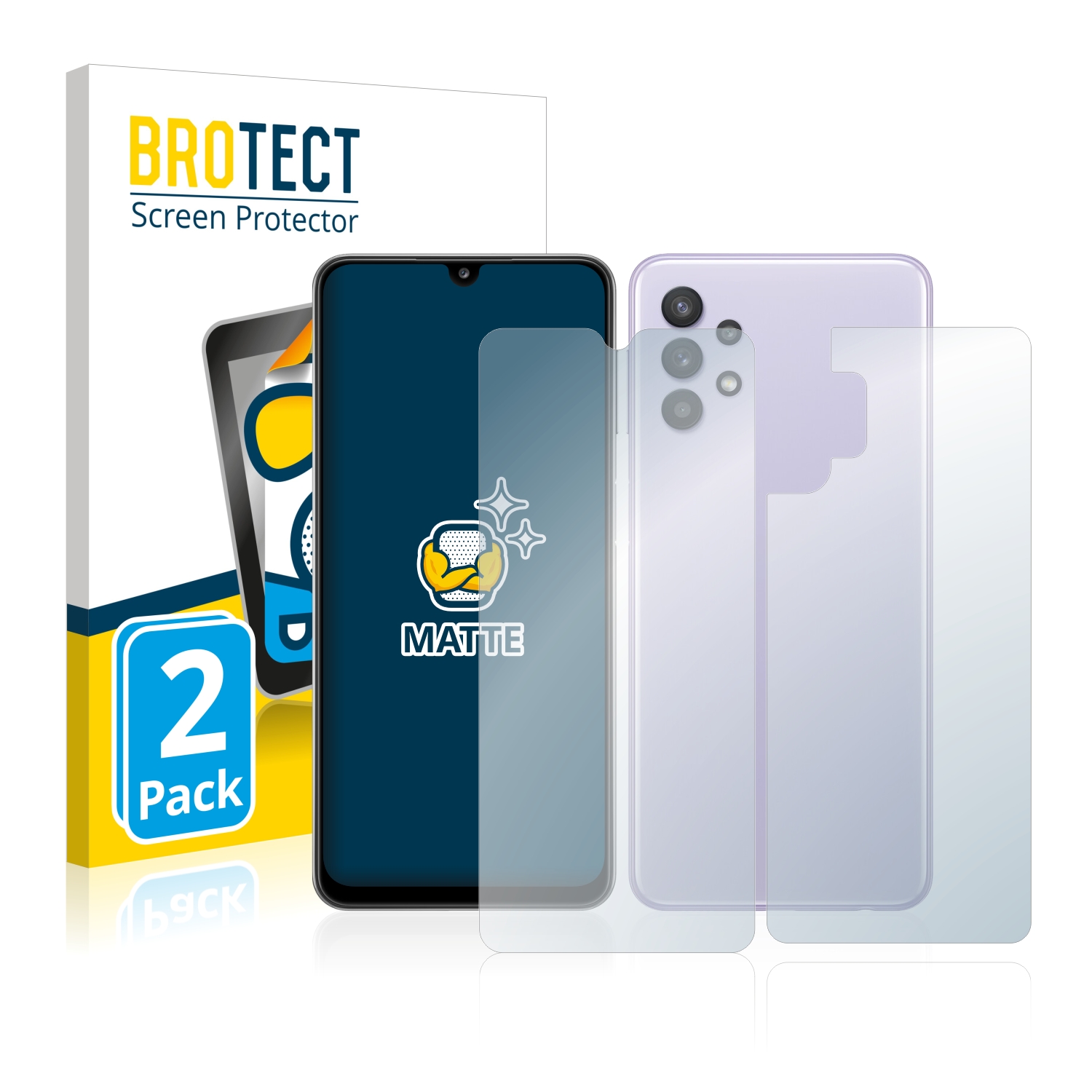 2x BROTECT Entspiegelungs-Folie pro Samsung Galaxy A32 (displej+zadní strana)
