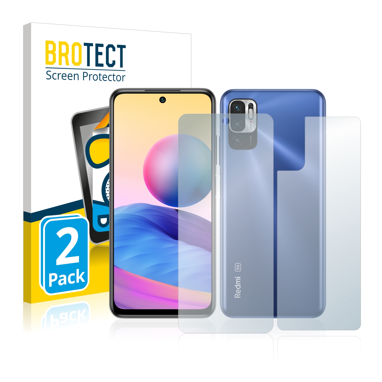 2x BROTECT Entspiegelungs-Folie pro Xiaomi Redmi Note 10 5G (displej+zadní strana)