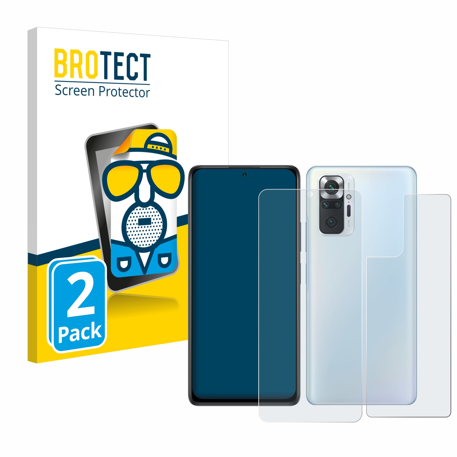 2x BROTECT Entspiegelungs-Folie pro Xiaomi Redmi Note 10 Pro (displej+zadní strana)