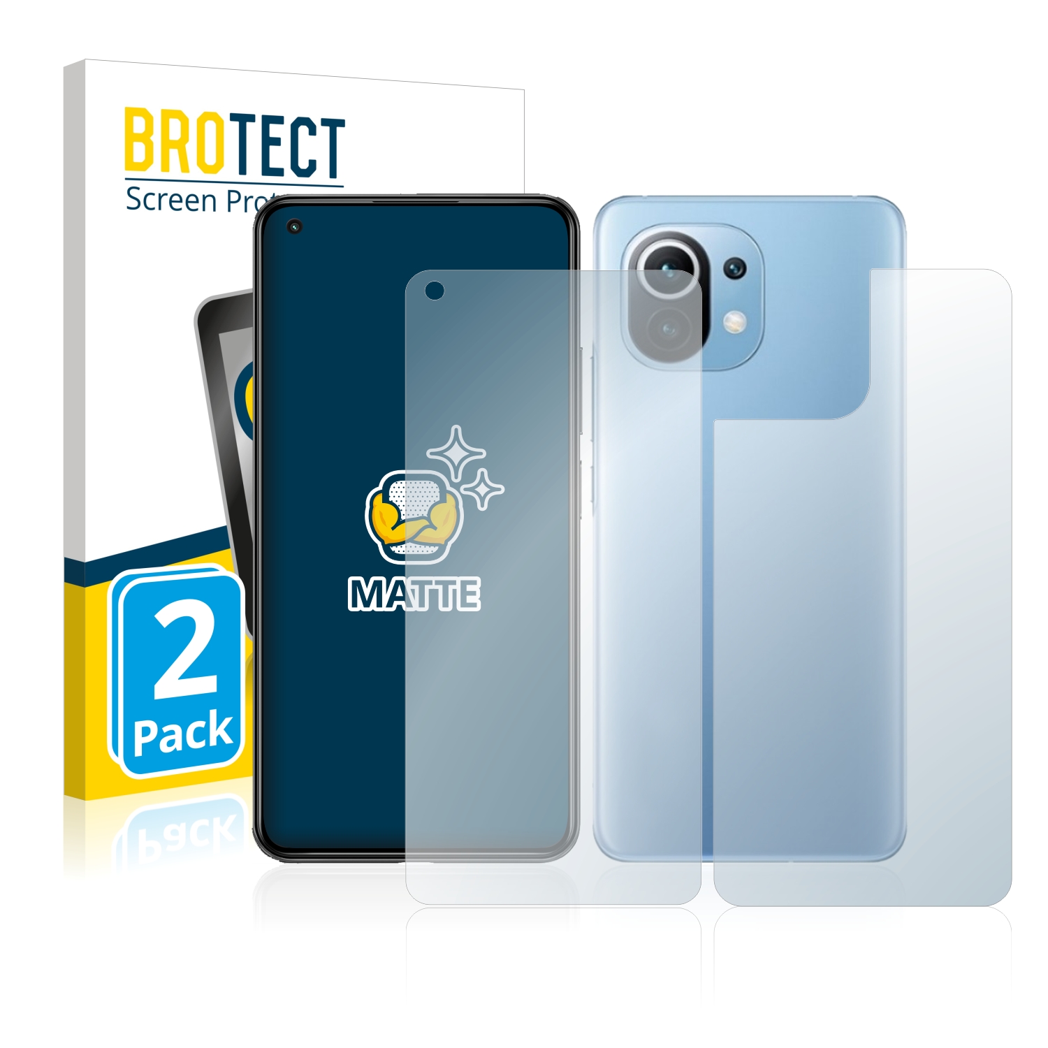 2x BROTECT Entspiegelungs-Folie pro Xiaomi Mi 11 Lite 5G (displej+zadní strana)