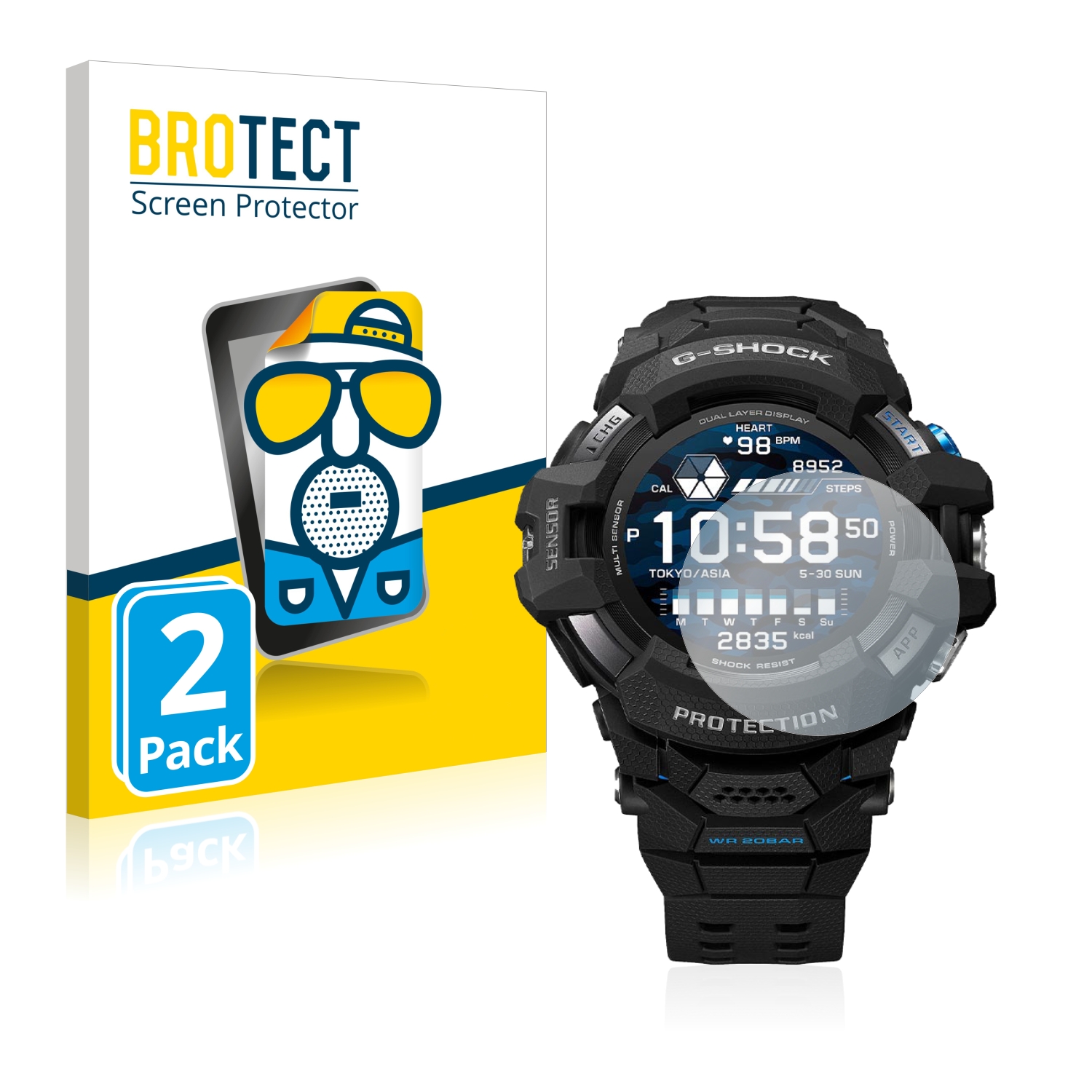 2x BROTECT Entspiegelungs-Folie pro Casio G-Shock GSW-H1000