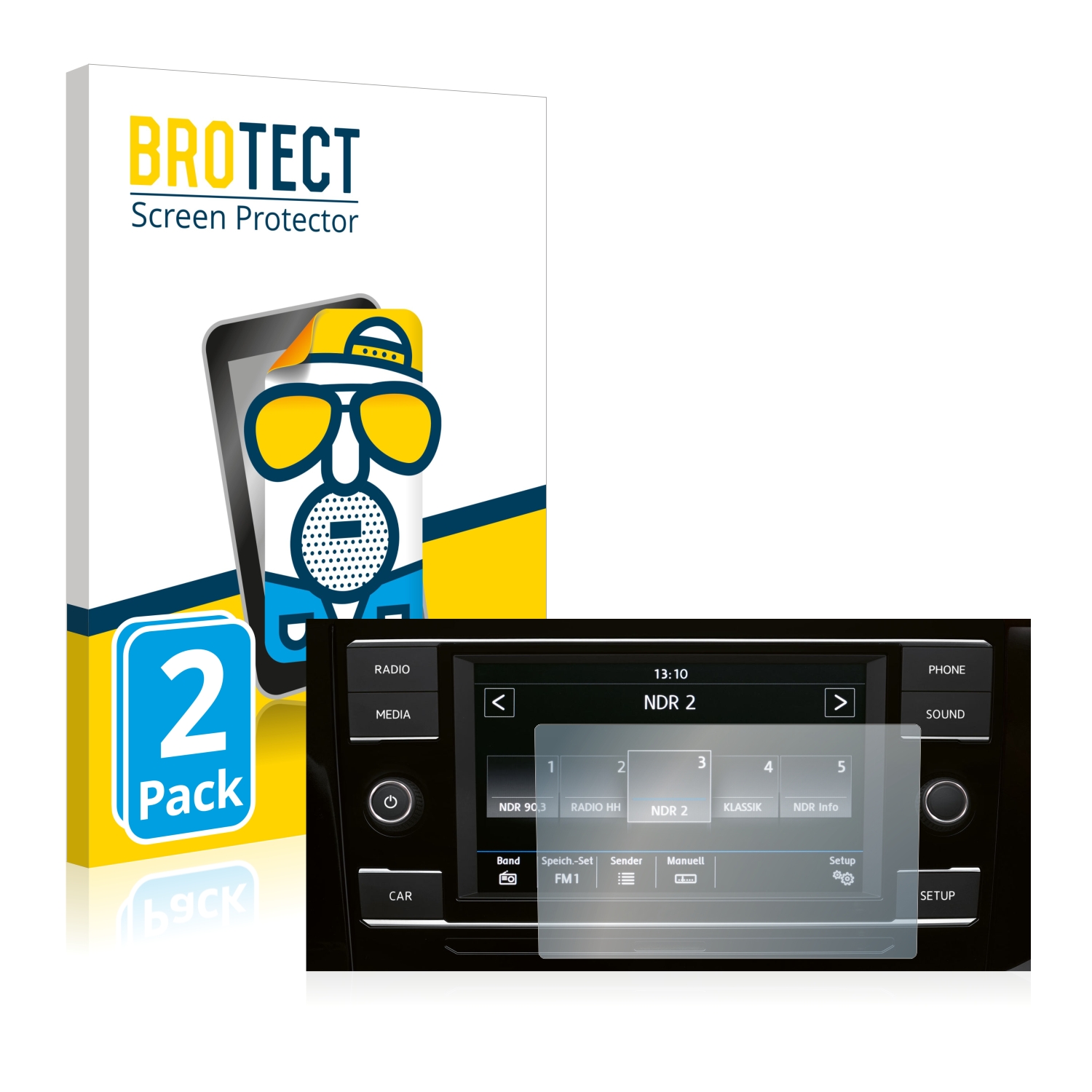 2x BROTECT Entspiegelungs-Folie pro Volkswagen T6.1 California 2021 Composition Colour 6.5