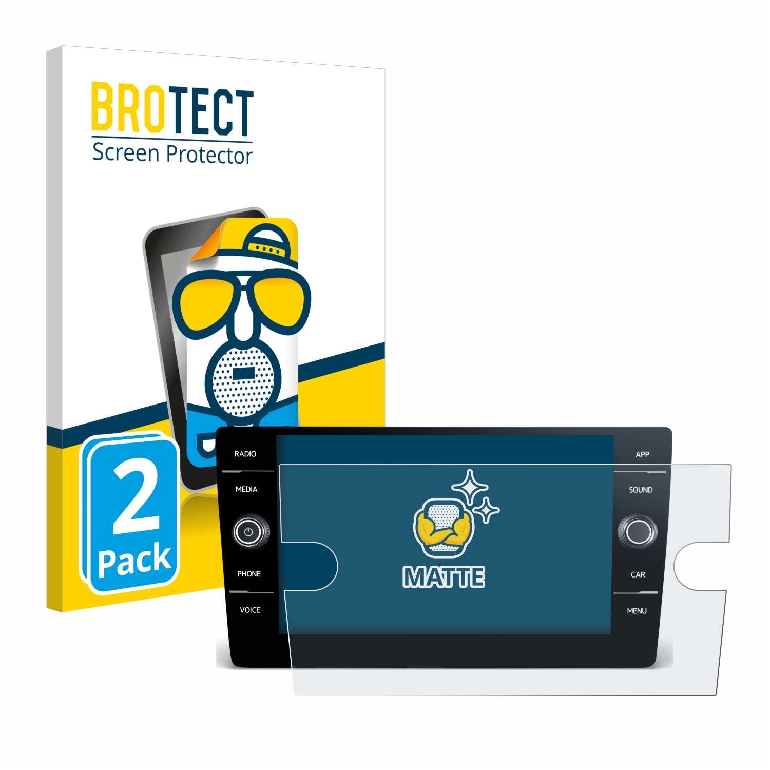 2x BROTECT Entspiegelungs-Folie pro Volkswagen T6 2021 Discover Media 8