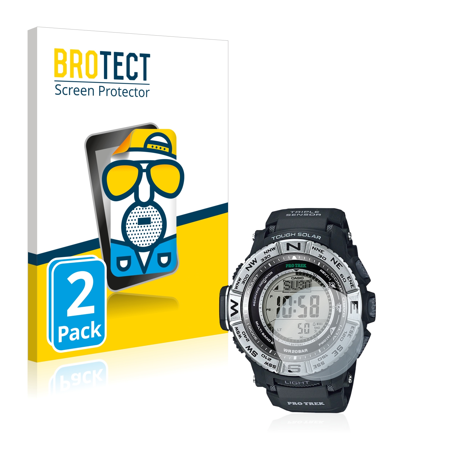 2x BROTECT Entspiegelungs-Folie pro Casio Pro Trek PRW-3500-1
