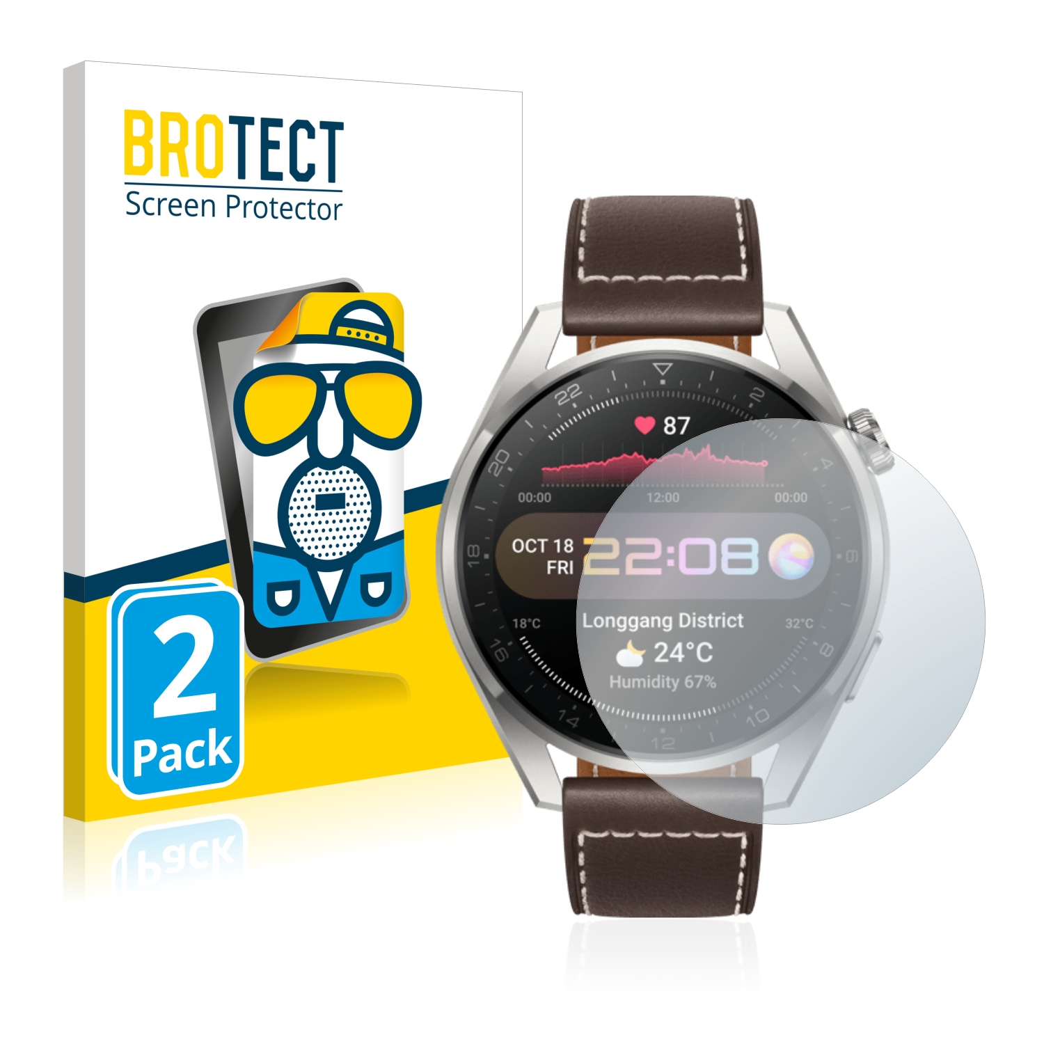 2x BROTECT Entspiegelungs-Folie pro Huawei Watch 3 Pro