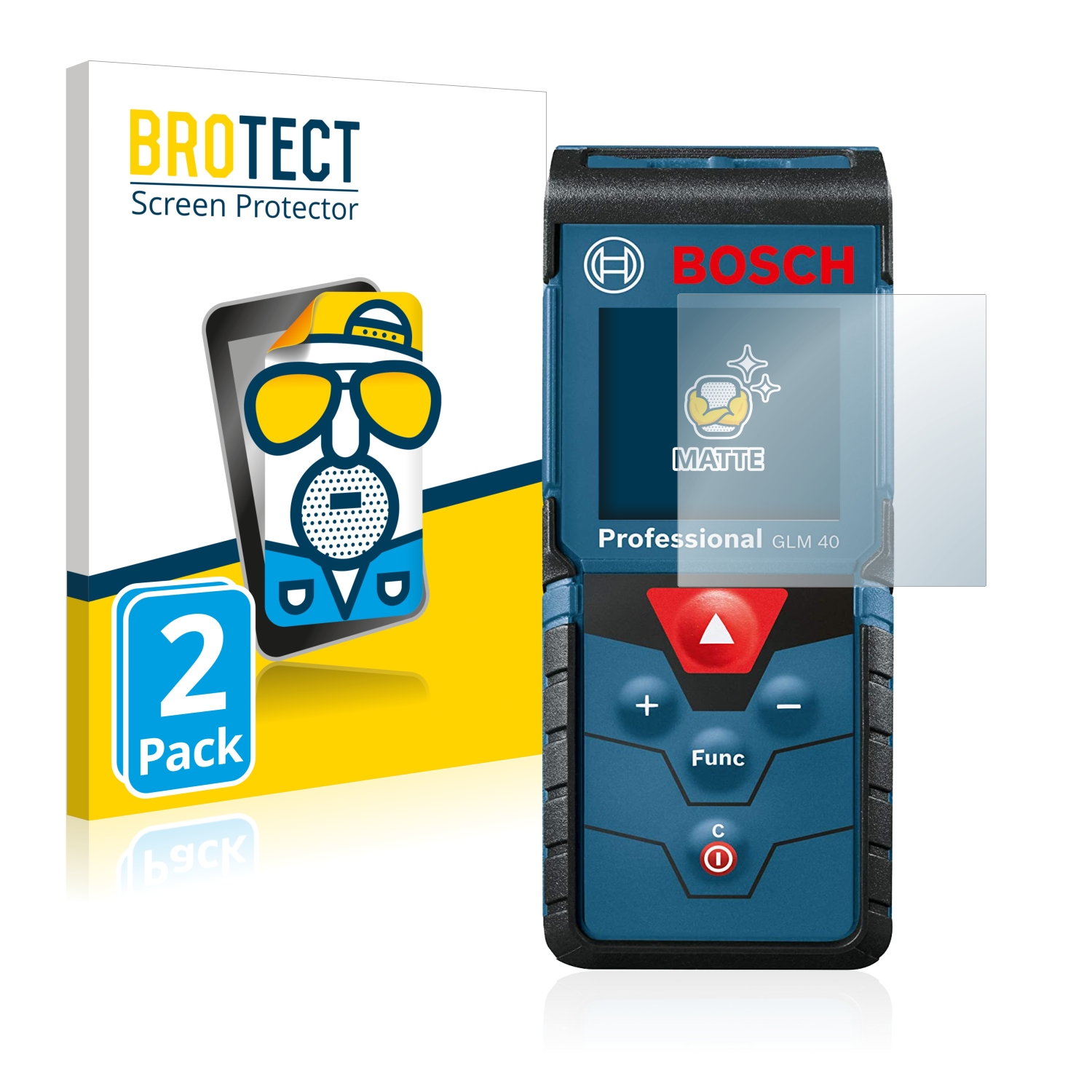 2x BROTECT Entspiegelungs-Folie pro Bosch GLM 40 Professional