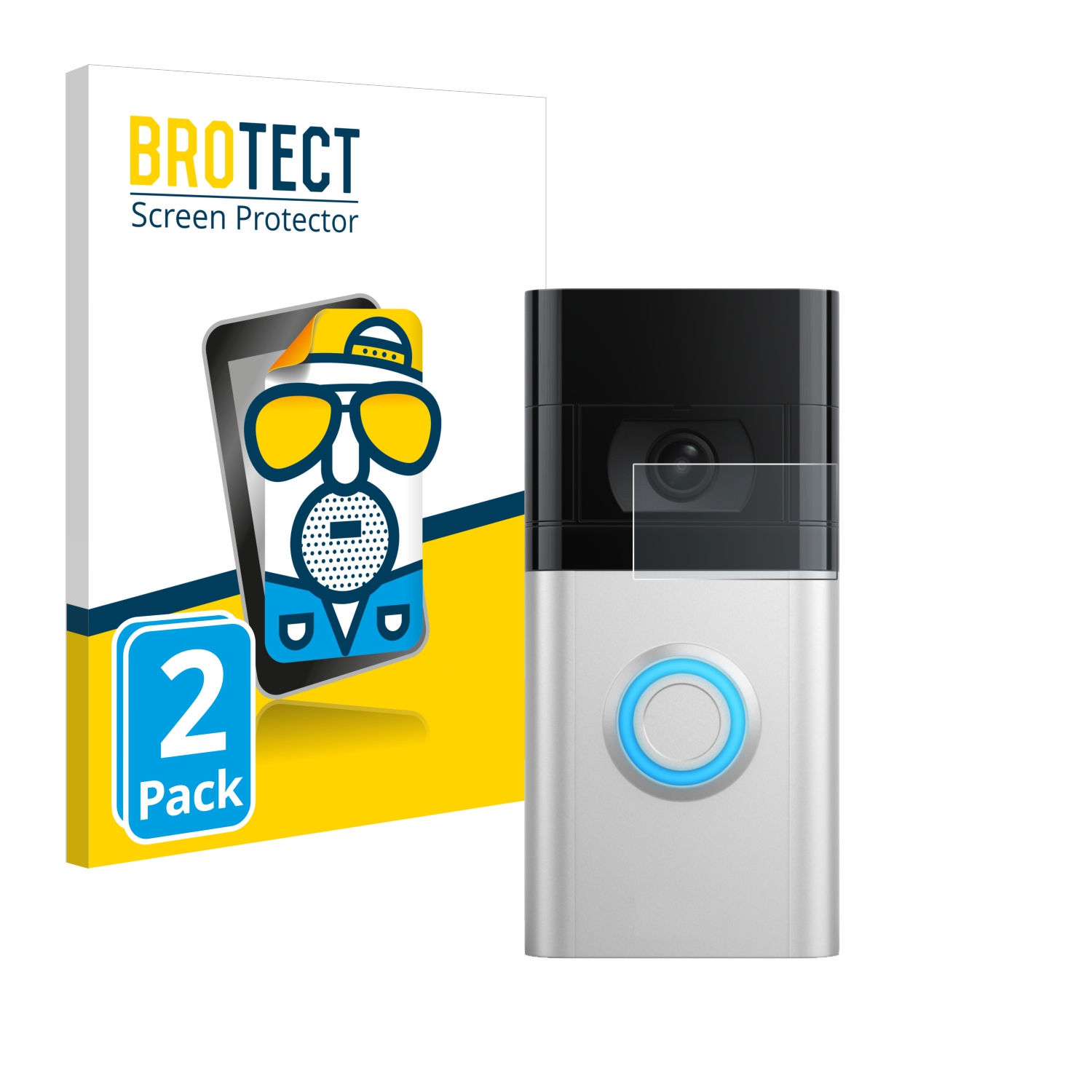 2x BROTECT Entspiegelungs-Folie pro Ring Video Doorbell 4