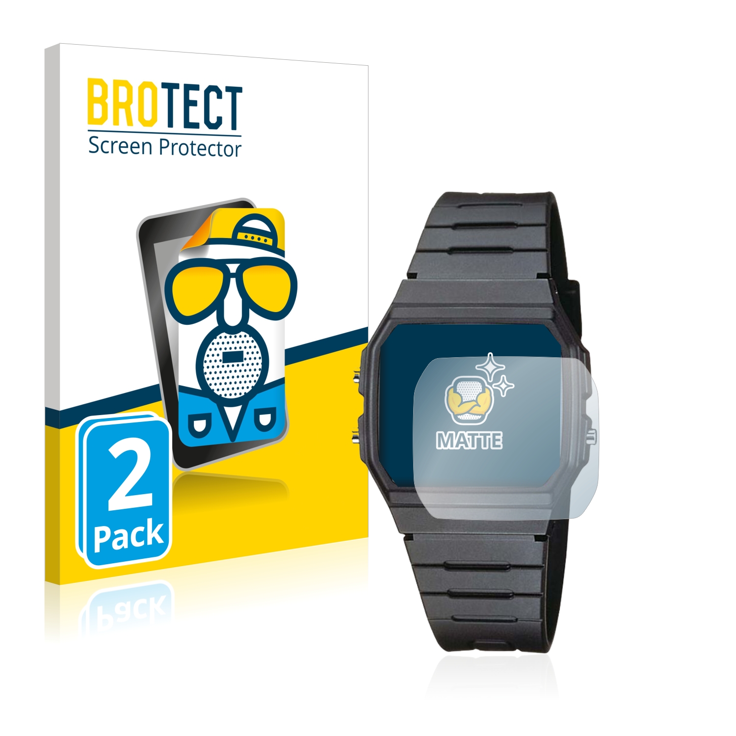 2x BROTECT Entspiegelungs-Folie pro Casio Collection Unisex F-91W