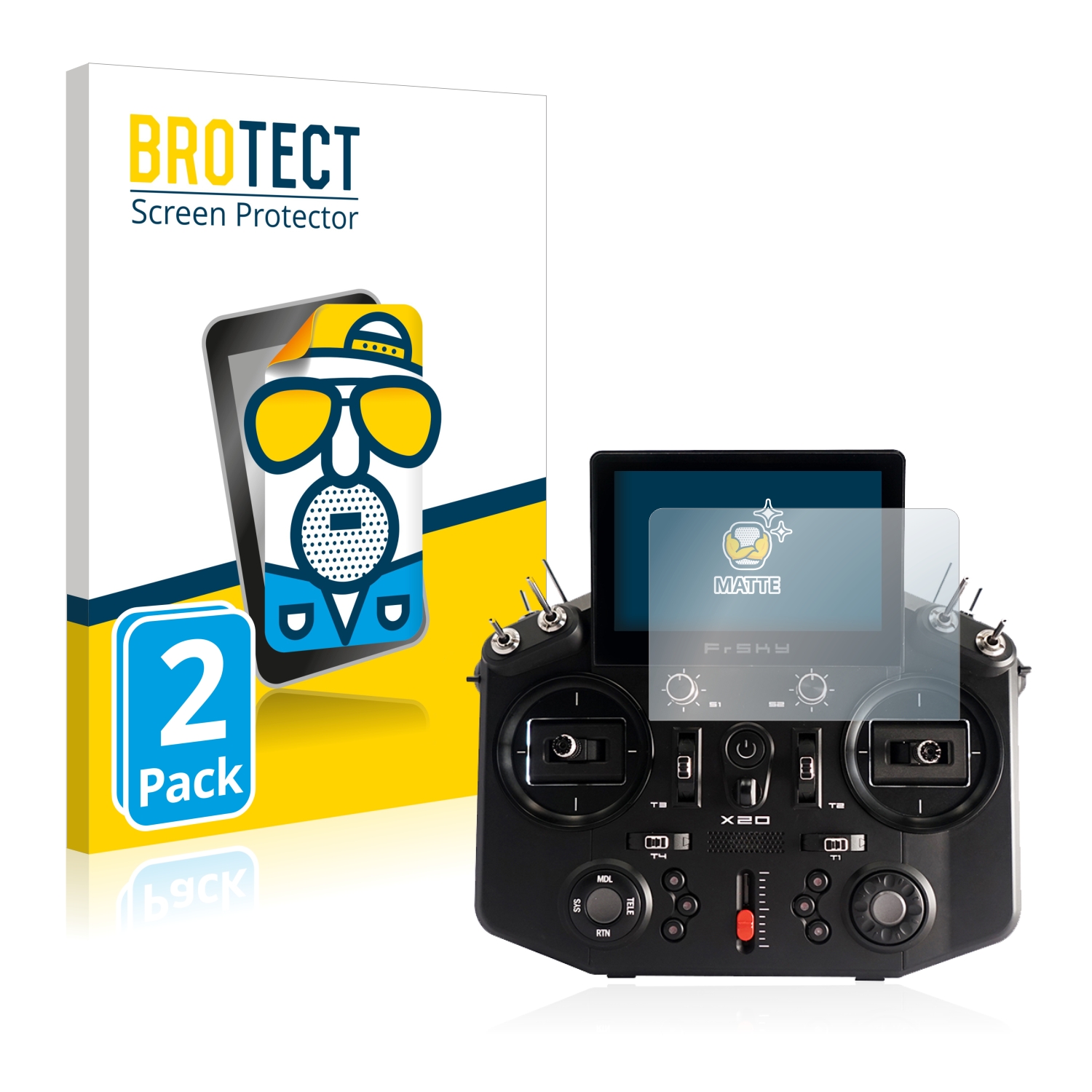 2x BROTECT Entspiegelungs-Folie pro FrSky Tandem X20