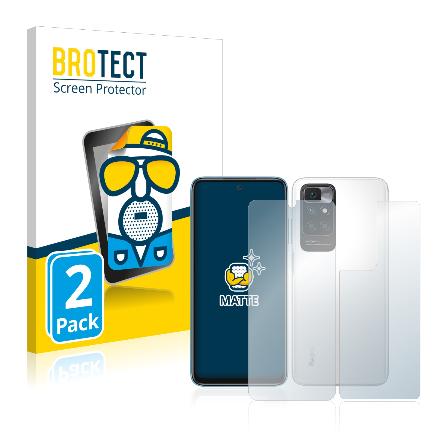 2x BROTECT Entspiegelungs-Folie pro Xiaomi Redmi 10 (displej+zadní strana)