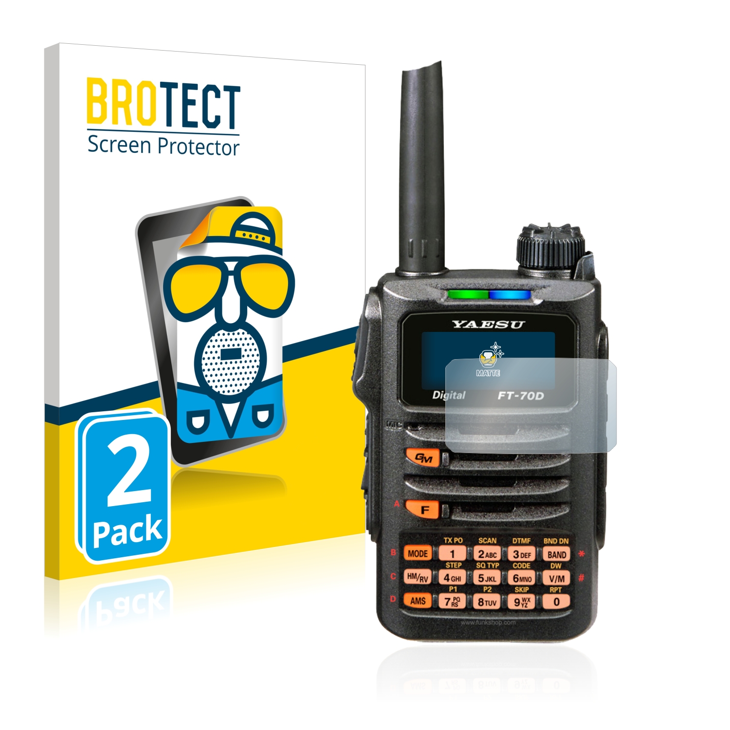 2x BROTECT Entspiegelungs-Folie pro Yaesu FT-70DR