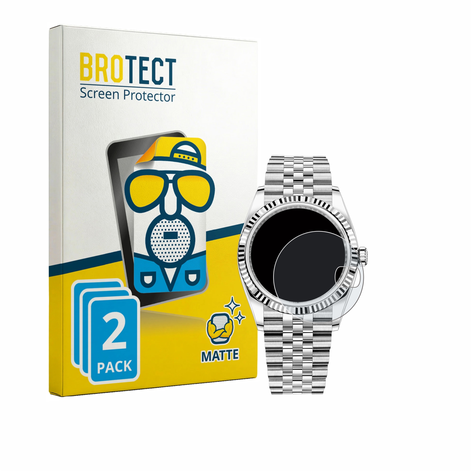 2x BROTECT Entspiegelungs-Folie pro Rolex Datejust 36