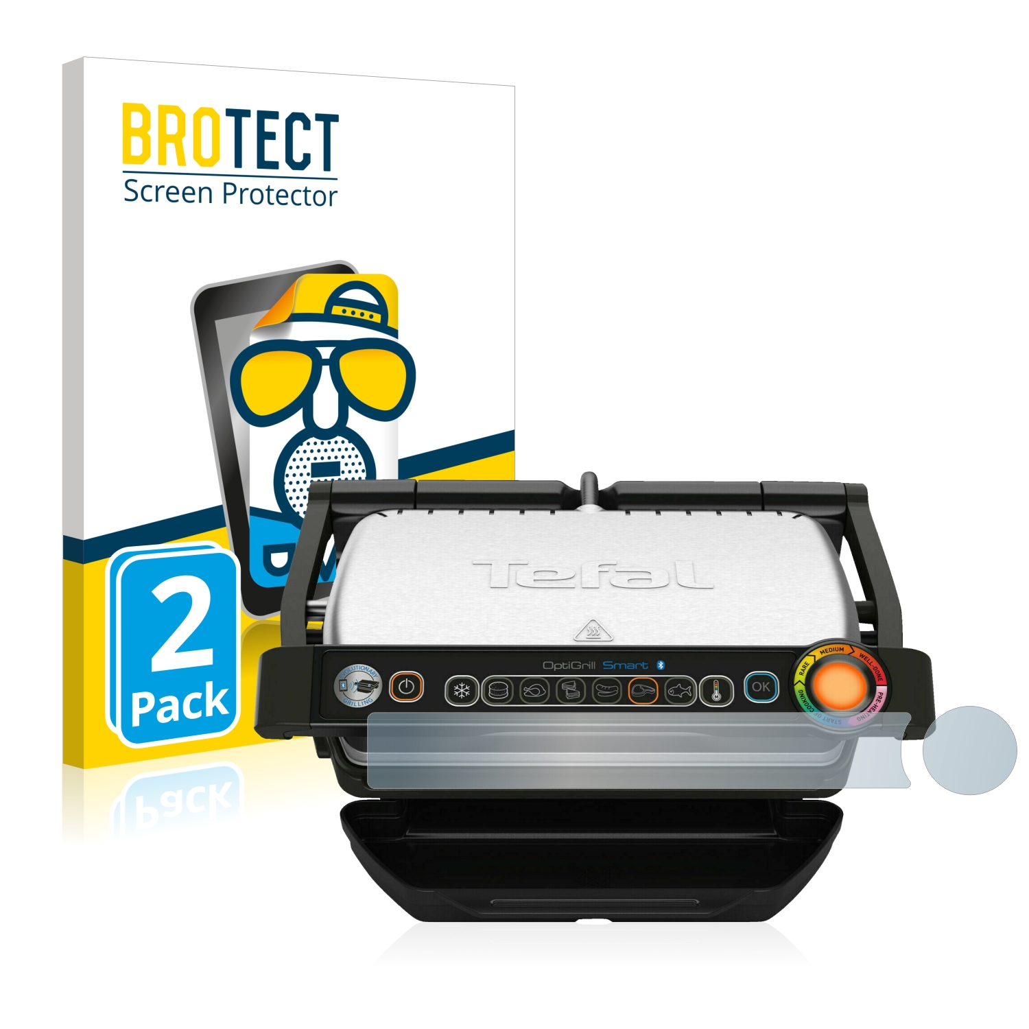 2x BROTECT Entspiegelungs-Folie pro Tefal OptiGrill+ Smart