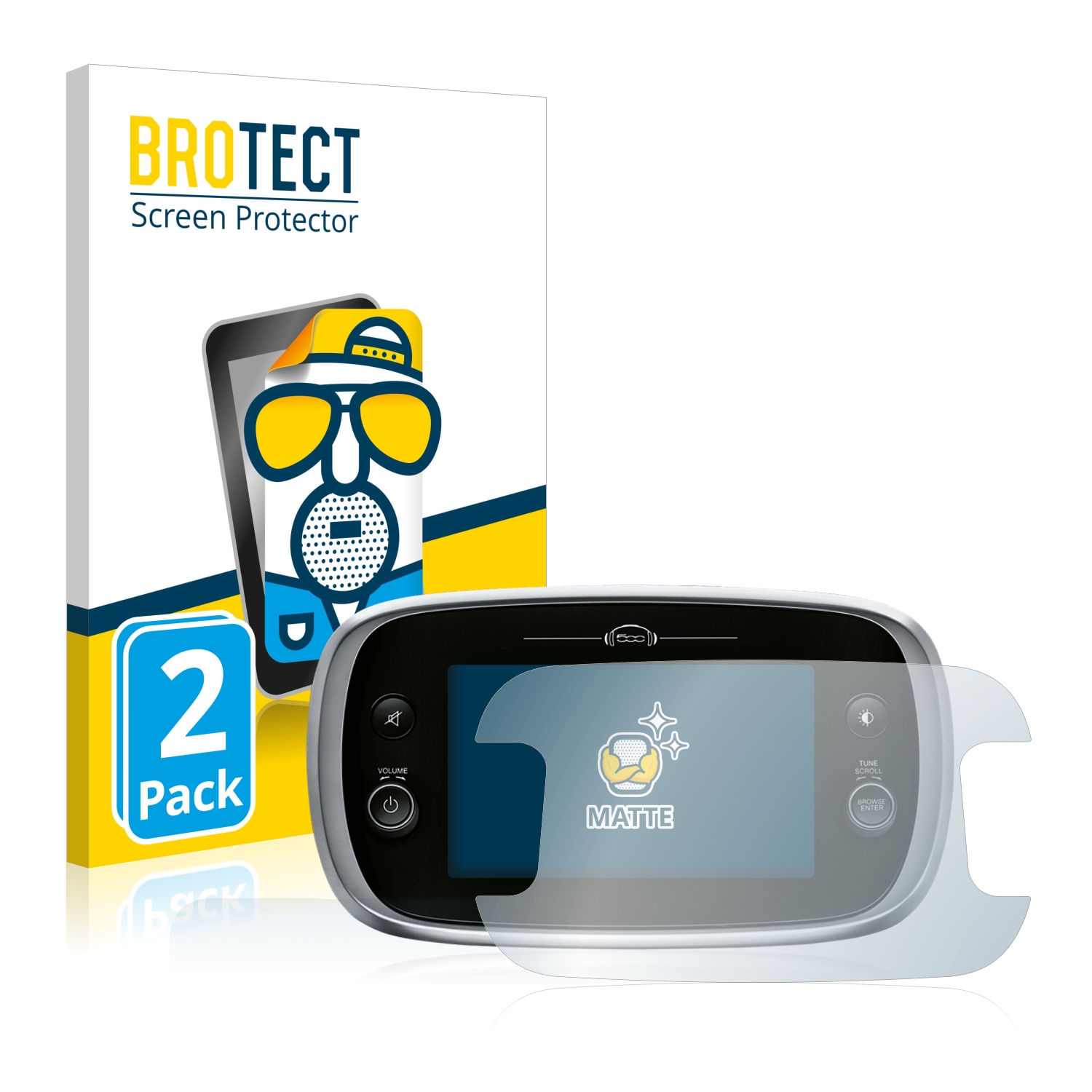 2x BROTECT Entspiegelungs-Folie pro Fiat 500X Uconnect 7