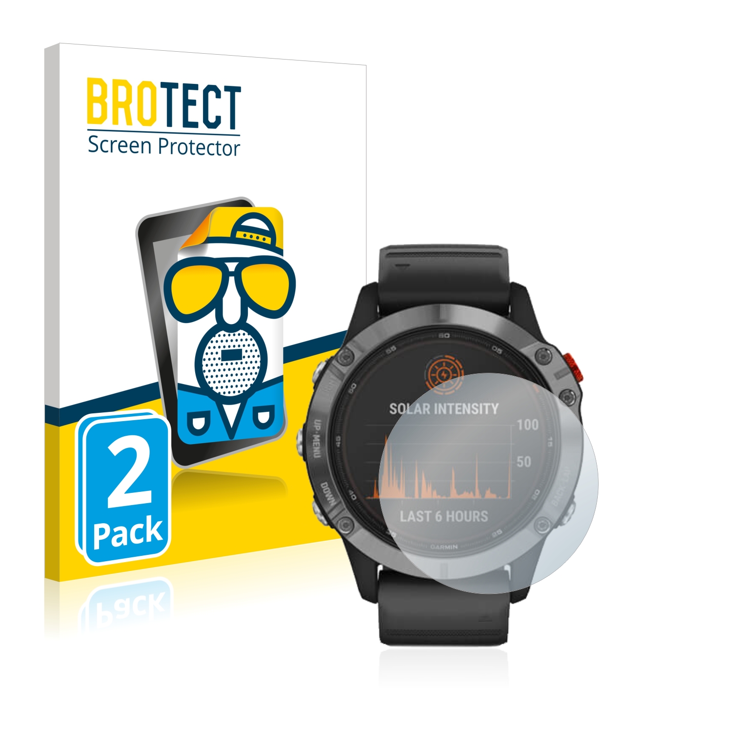 2x BROTECT Entspiegelungs-Folie pro Garmin Fenix 6 Solar