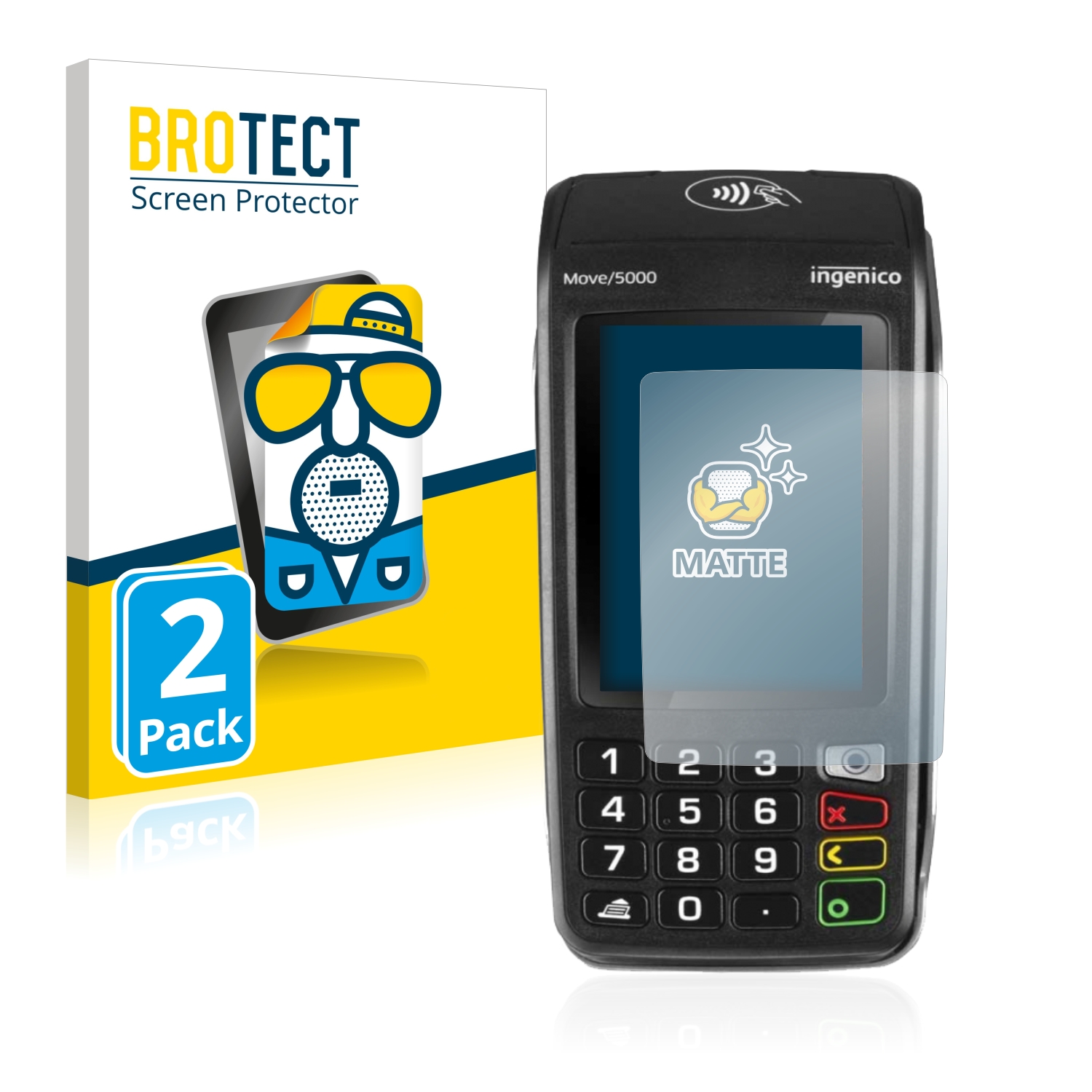 2x BROTECT Entspiegelungs-Folie pro ingenico Move 5000