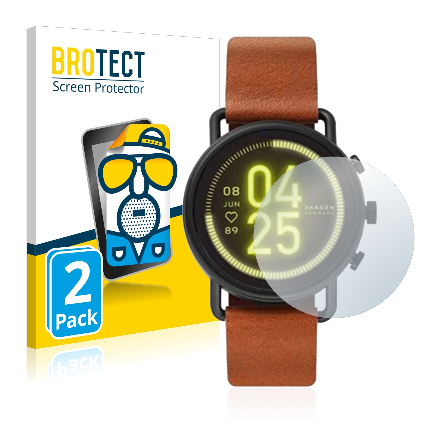 2x BROTECT Entspiegelungs-Folie pro Skagen Connected Falster 3 (42 mm)