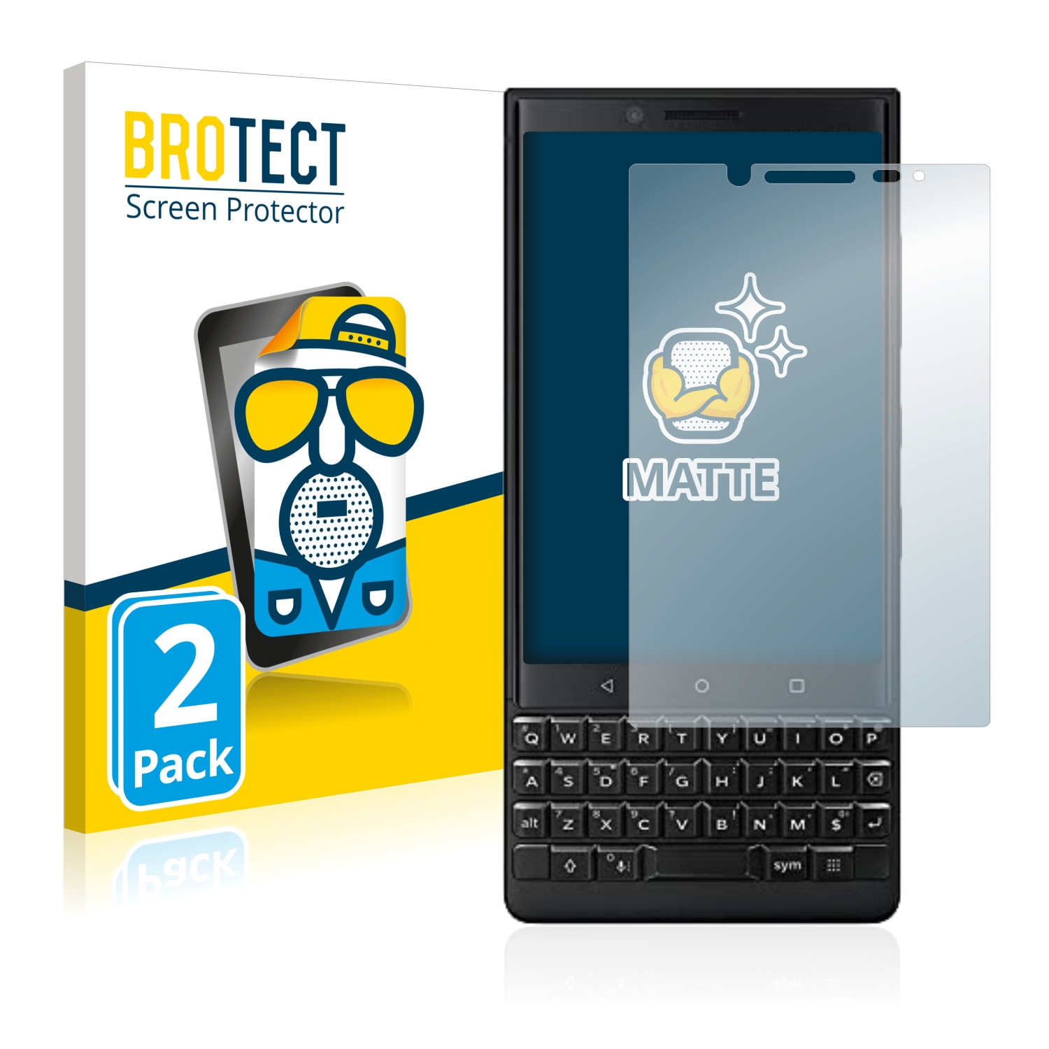 2x BROTECT Entspiegelungs-Folie pro BlackBerry Key2 (Dual Sim)
