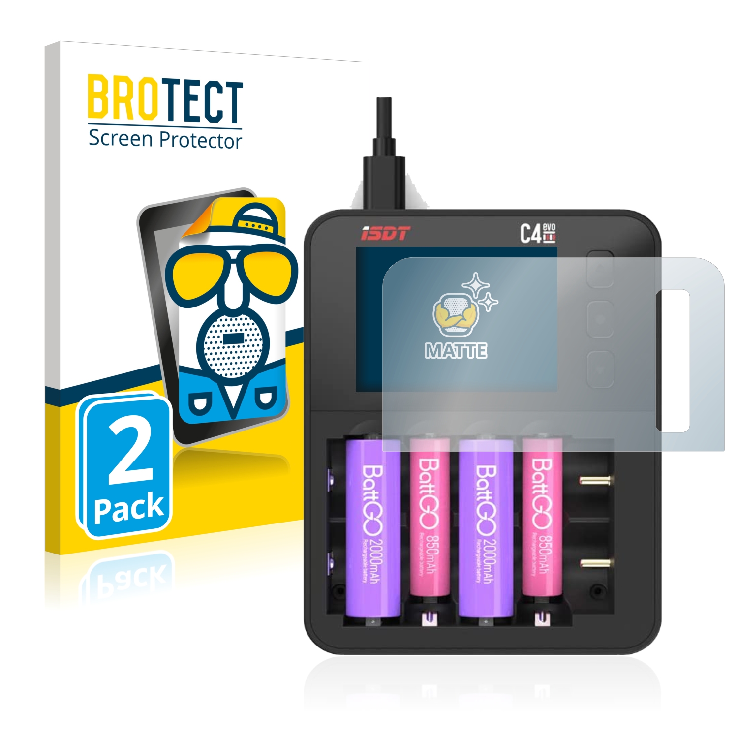 2x BROTECT Entspiegelungs-Folie pro ISDT C4 Evo