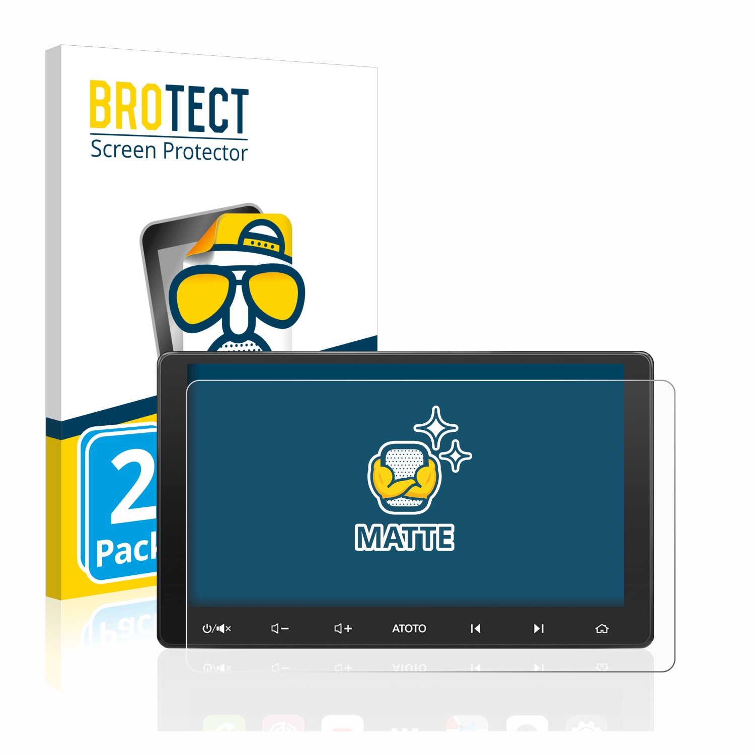 2x BROTECT Entspiegelungs-Folie pro Atoto S8 Premium 10.1