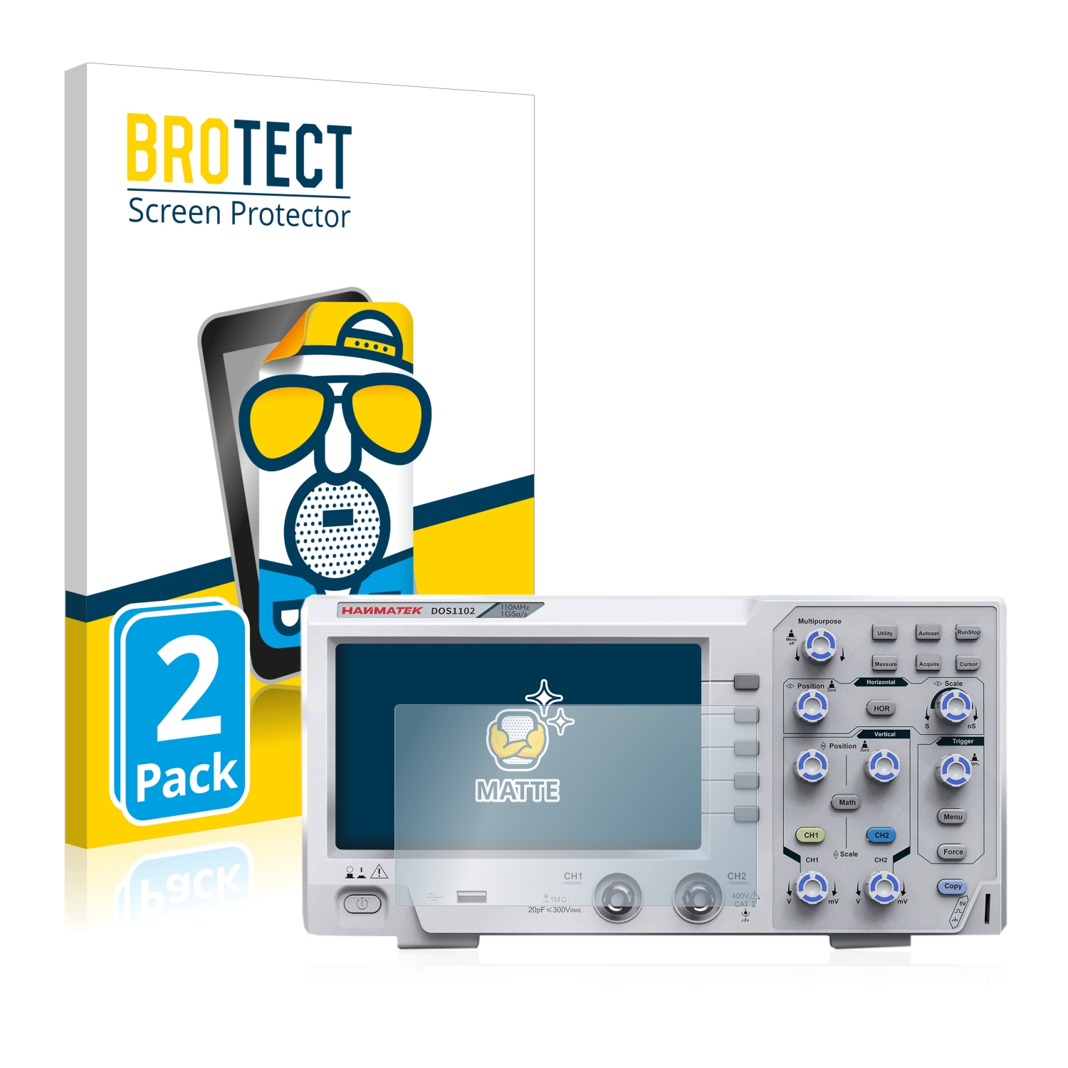 2x BROTECT Entspiegelungs-Folie pro Hanmatek DOS1102
