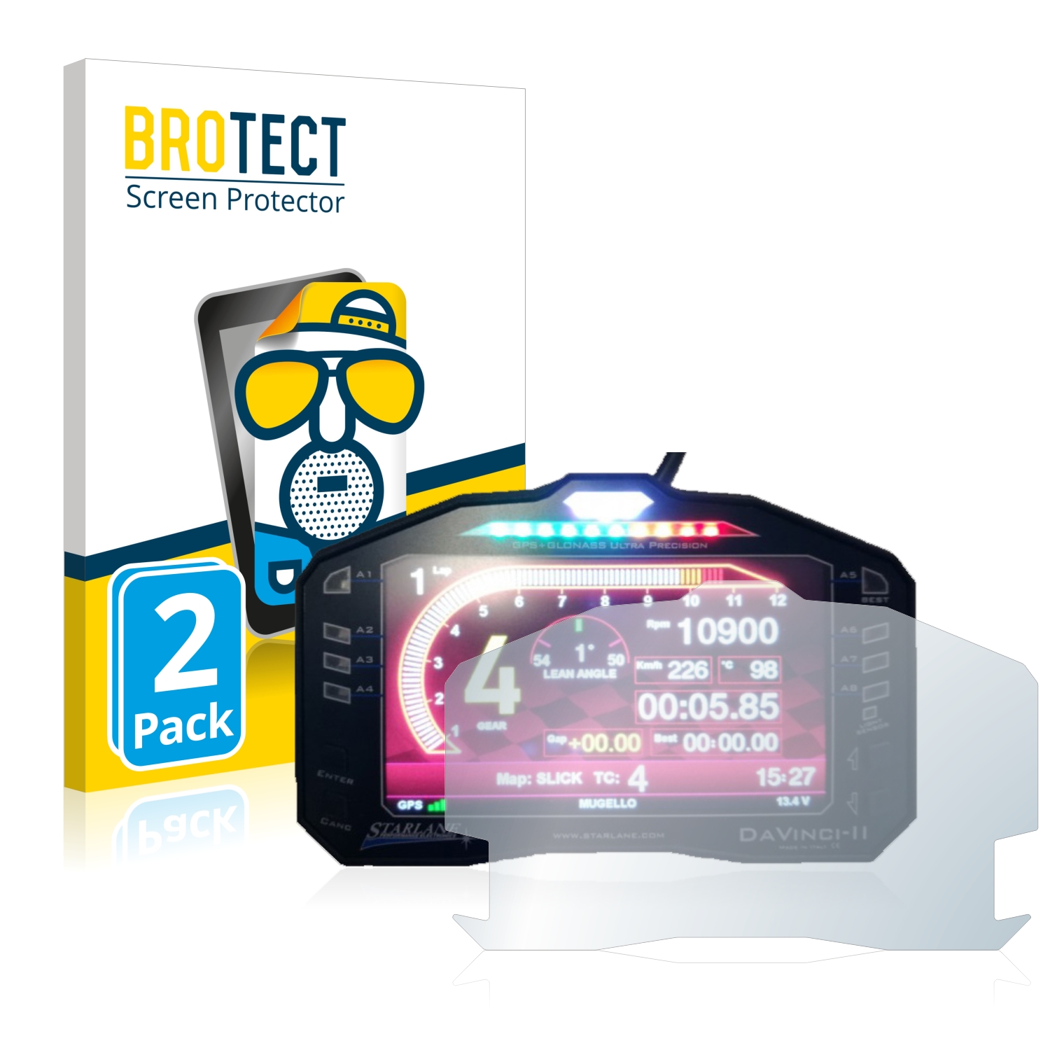 2x BROTECT Entspiegelungs-Folie pro Starlane DaVinci-II S