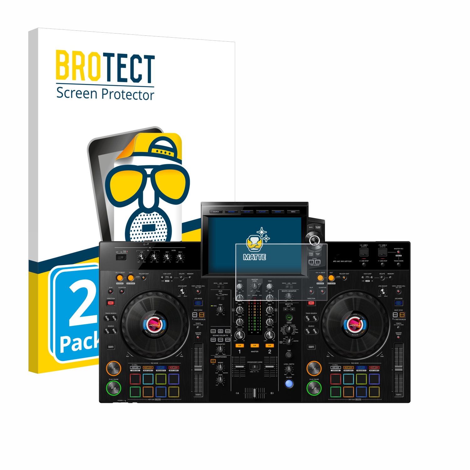 2x BROTECT Entspiegelungs-Folie pro Pioneer XDJ-RX3