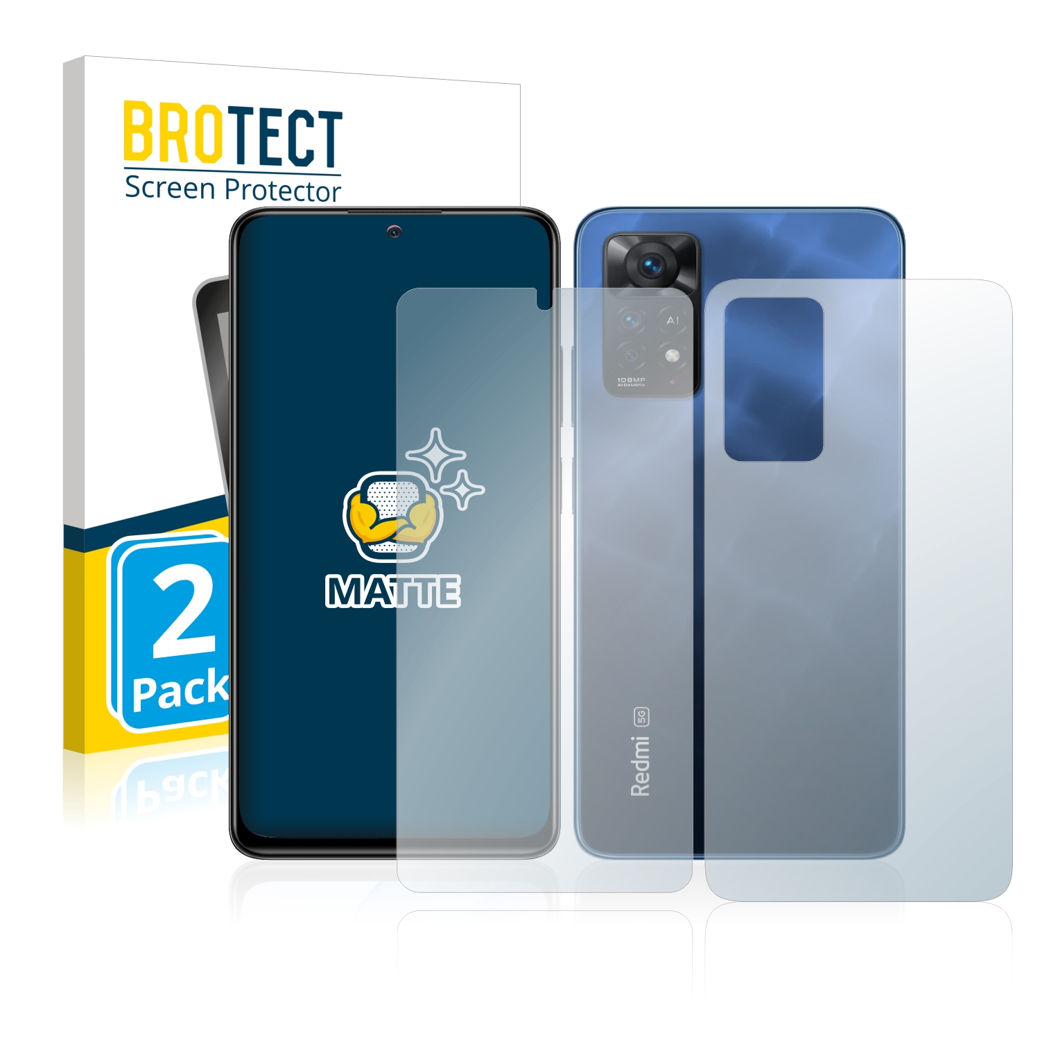 2x BROTECT Entspiegelungs-Folie pro Xiaomi Redmi Note 11 Pro 5G (displej+zadní strana)