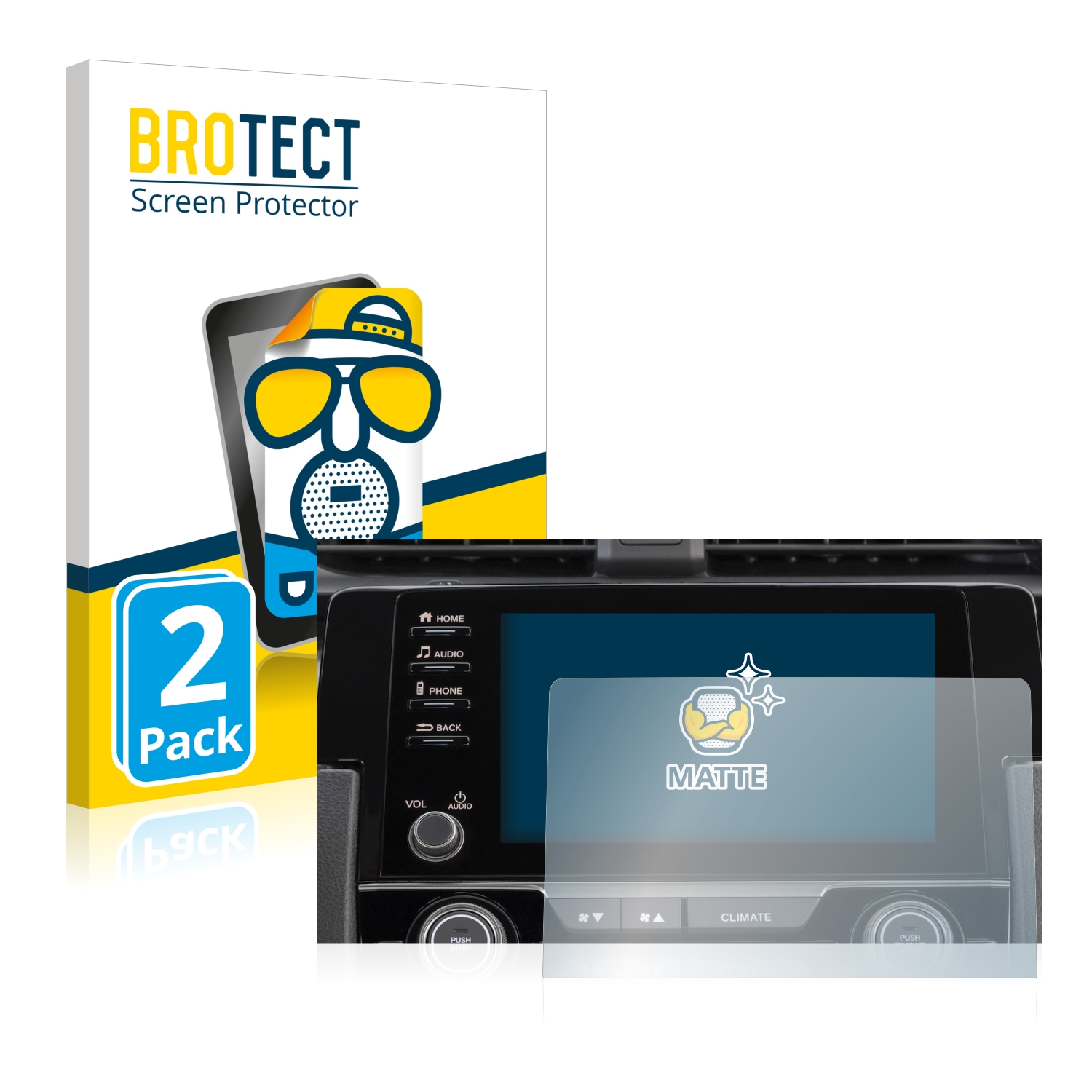 2x BROTECT Entspiegelungs-Folie pro Honda Civic 2021 Connect Infotainment 7