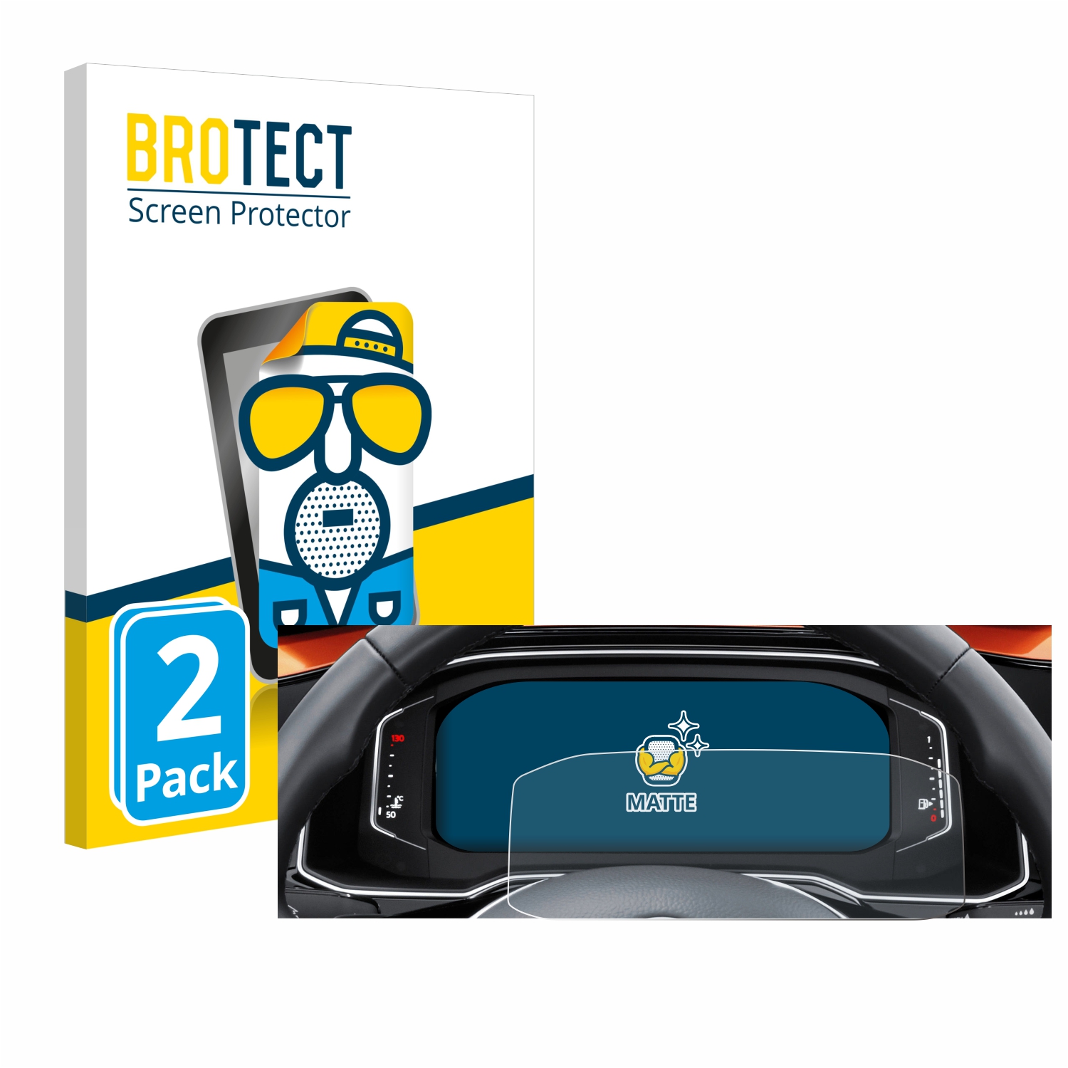 2x BROTECT Entspiegelungs-Folie pro Volkswagen Polo 6 Digital Cockpit Pro
