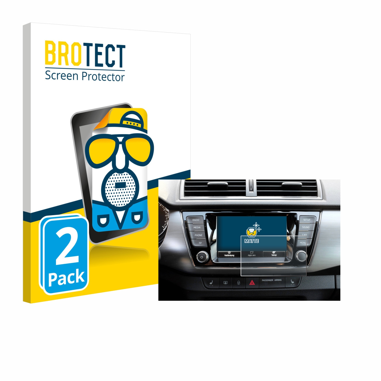 2x BROTECT Entspiegelungs-Folie pro Skoda Fabia 3 Combi