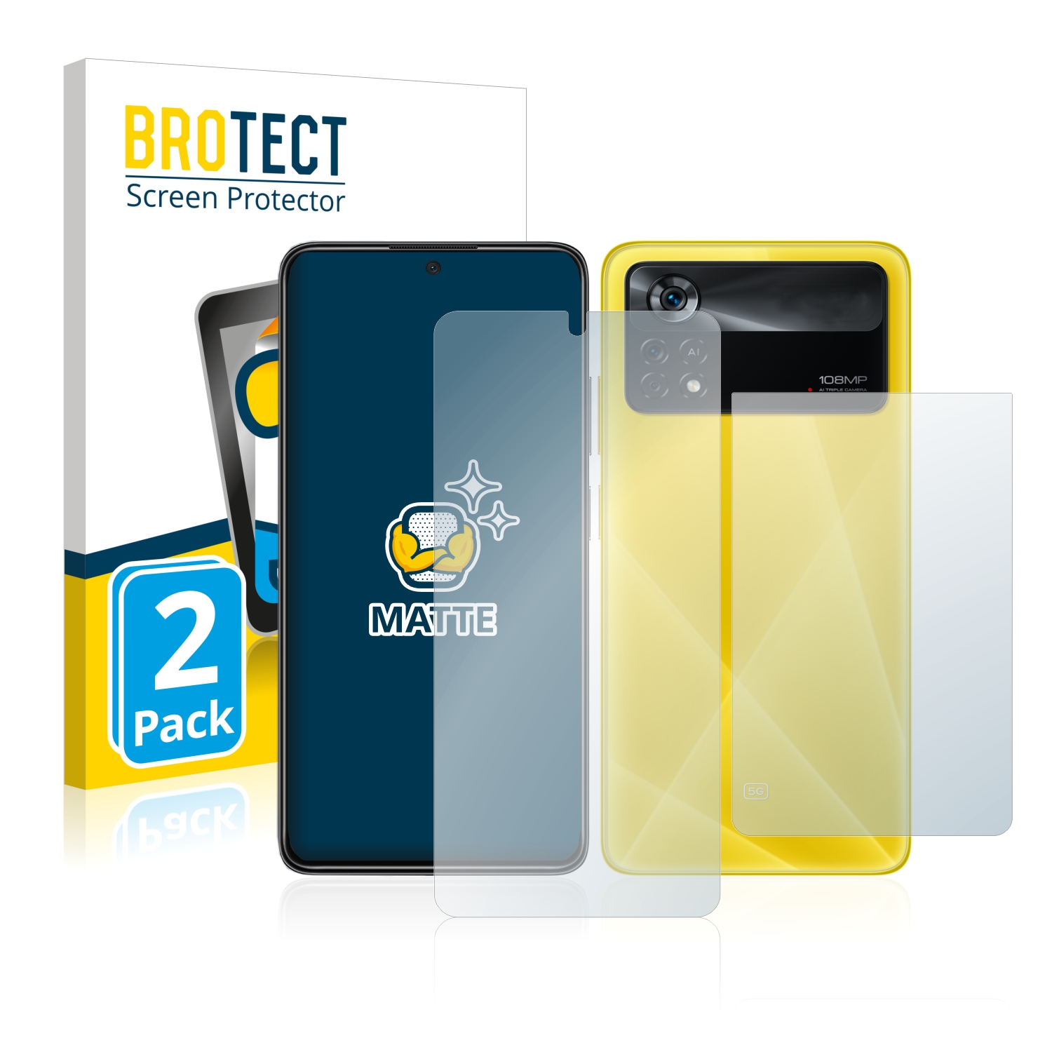 2x BROTECT Entspiegelungs-Folie pro Xiaomi Poco X4 Pro 5G (displej+zadní strana)