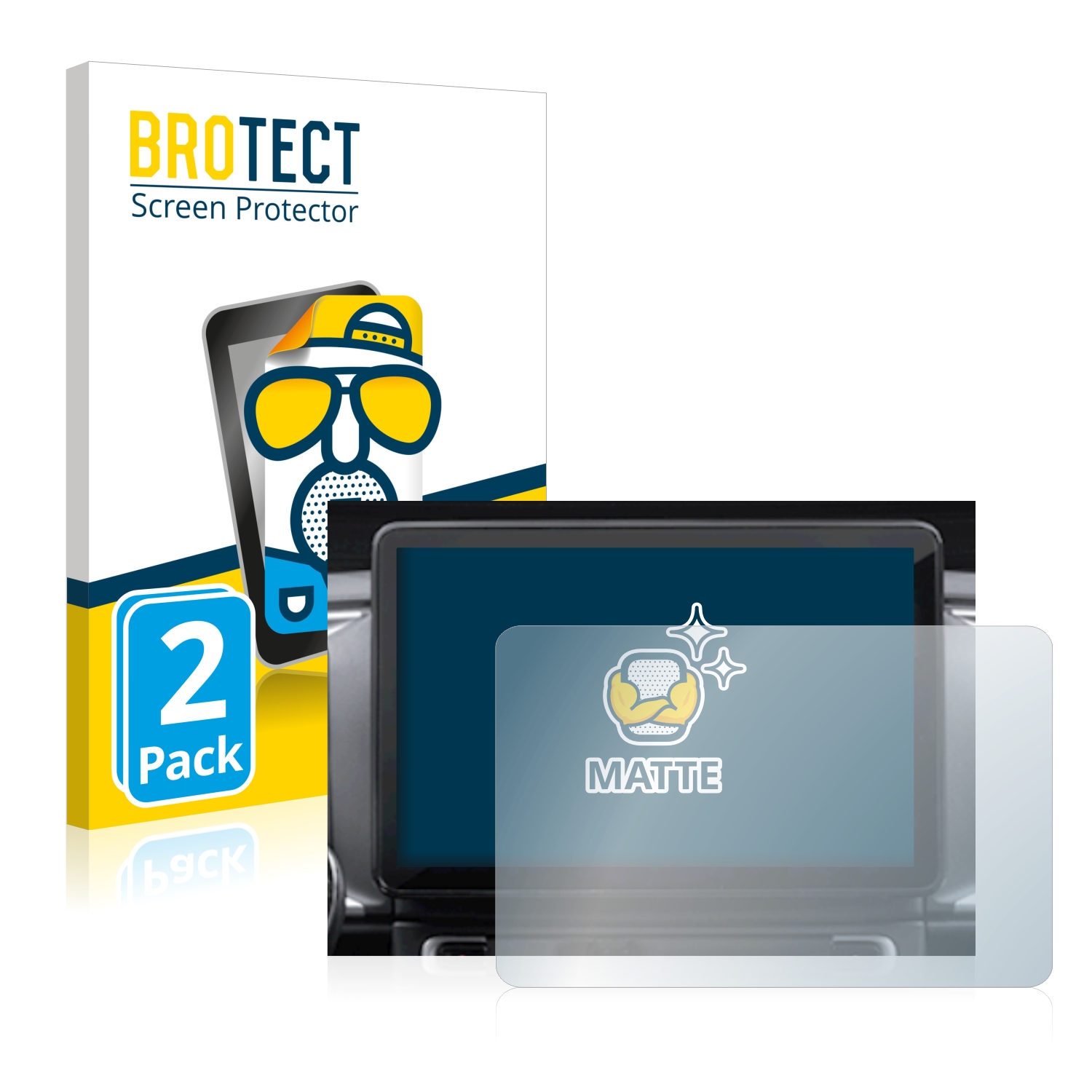 2x BROTECT Entspiegelungs-Folie pro Fiat Ducato 2021 10 Uconnect Radio