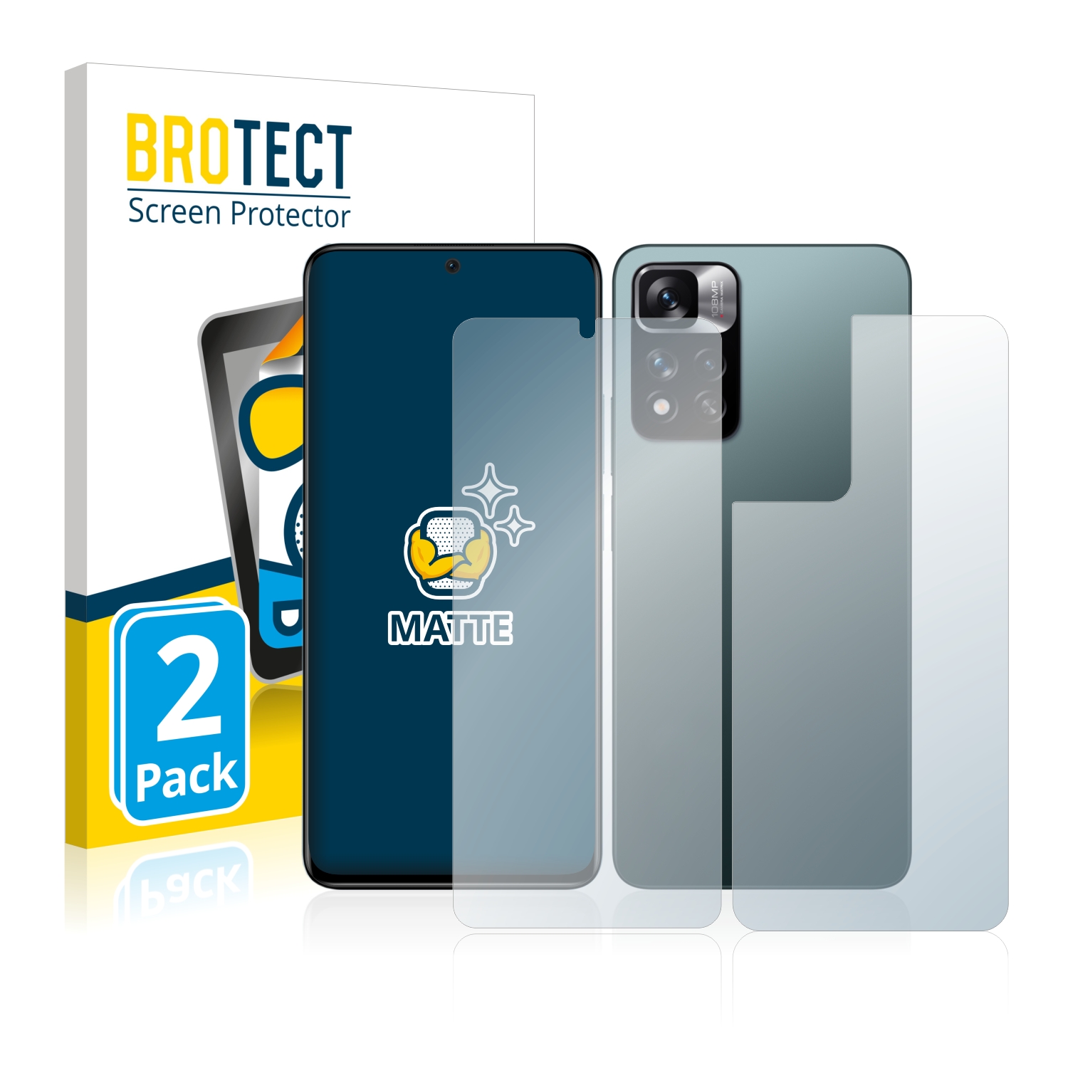 2x BROTECT Entspiegelungs-Folie pro Xiaomi Redmi Note 11 Pro+ 5G (displej+zadní strana)