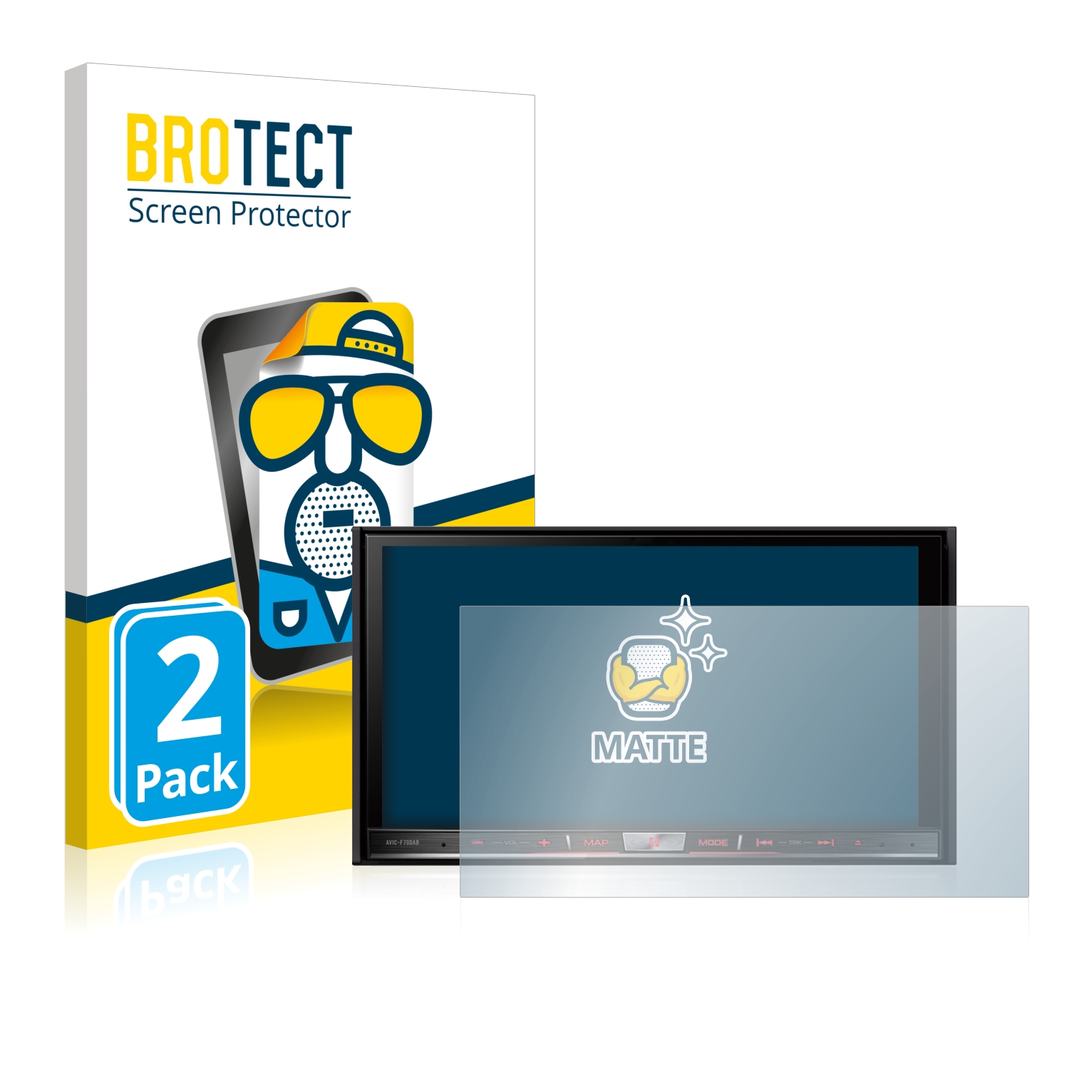 2x BROTECT Entspiegelungs-Folie pro Pioneer Avic-F80DAB