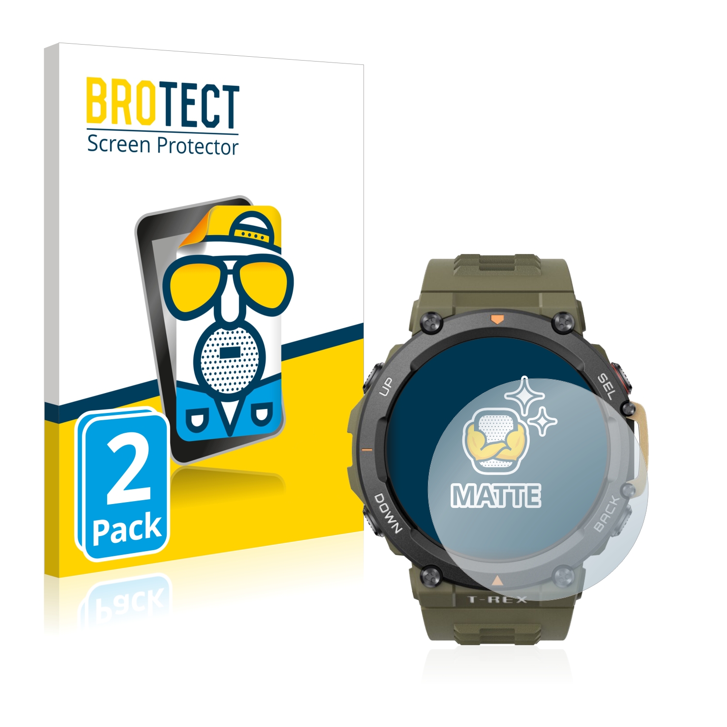 2x BROTECT Entspiegelungs-Folie pro Huami Amazfit T-Rex 2