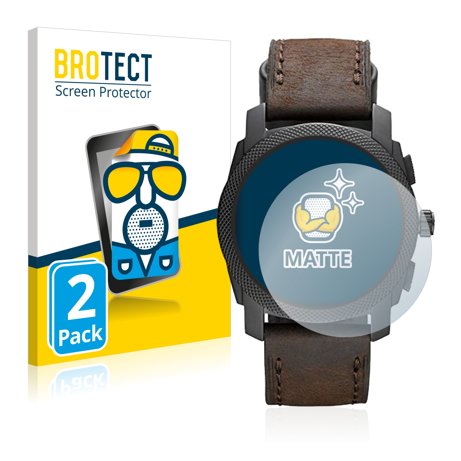 2x BROTECT Entspiegelungs-Folie pro Fossil Chronograph