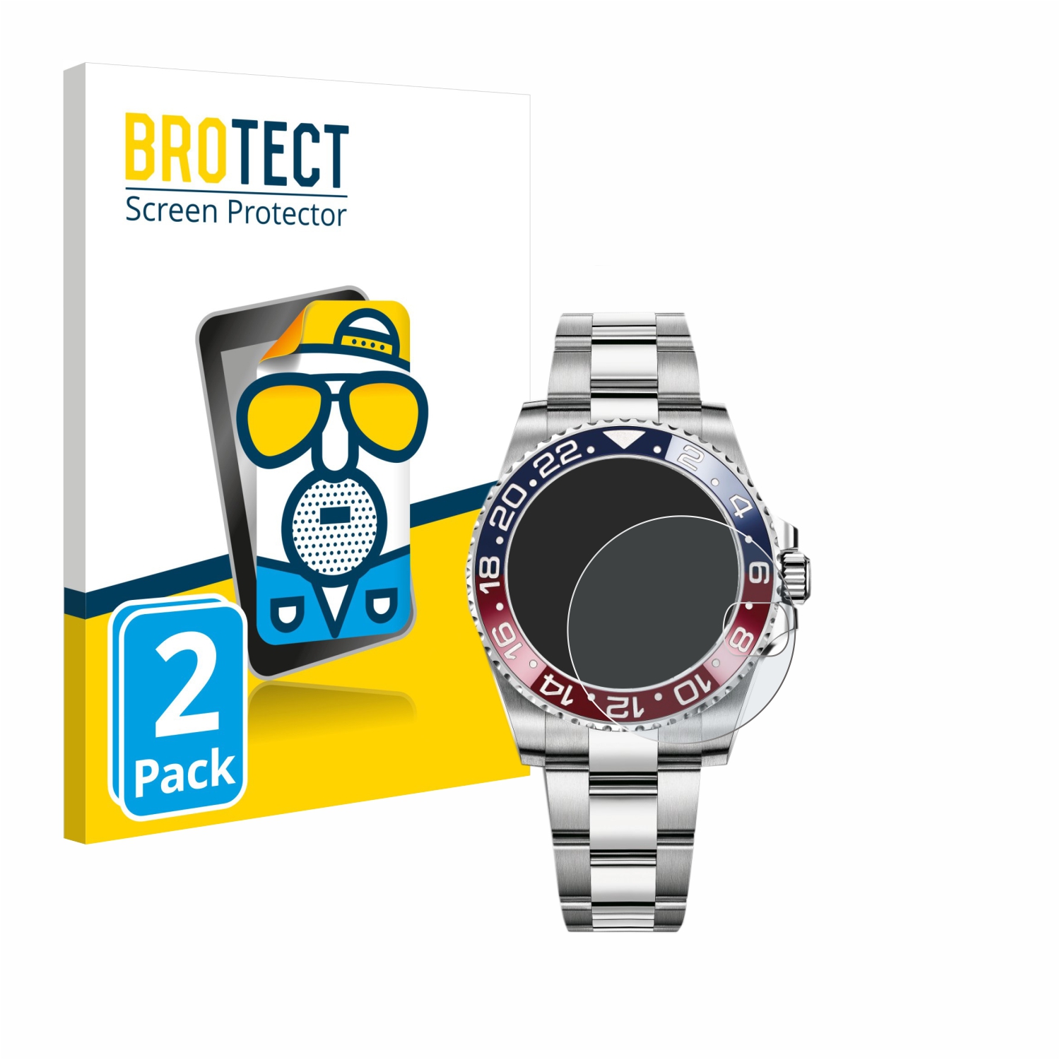 2x BROTECT Entspiegelungs-Folie pro Rolex GMT-Master II