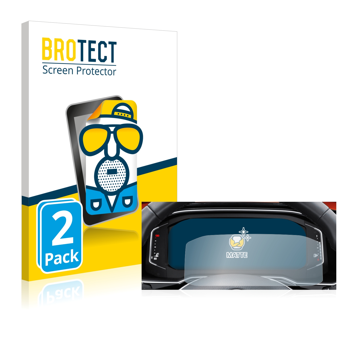 2x BROTECT Entspiegelungs-Folie pro Volkswagen Tiguan 2021 Digital Cockpit Pro