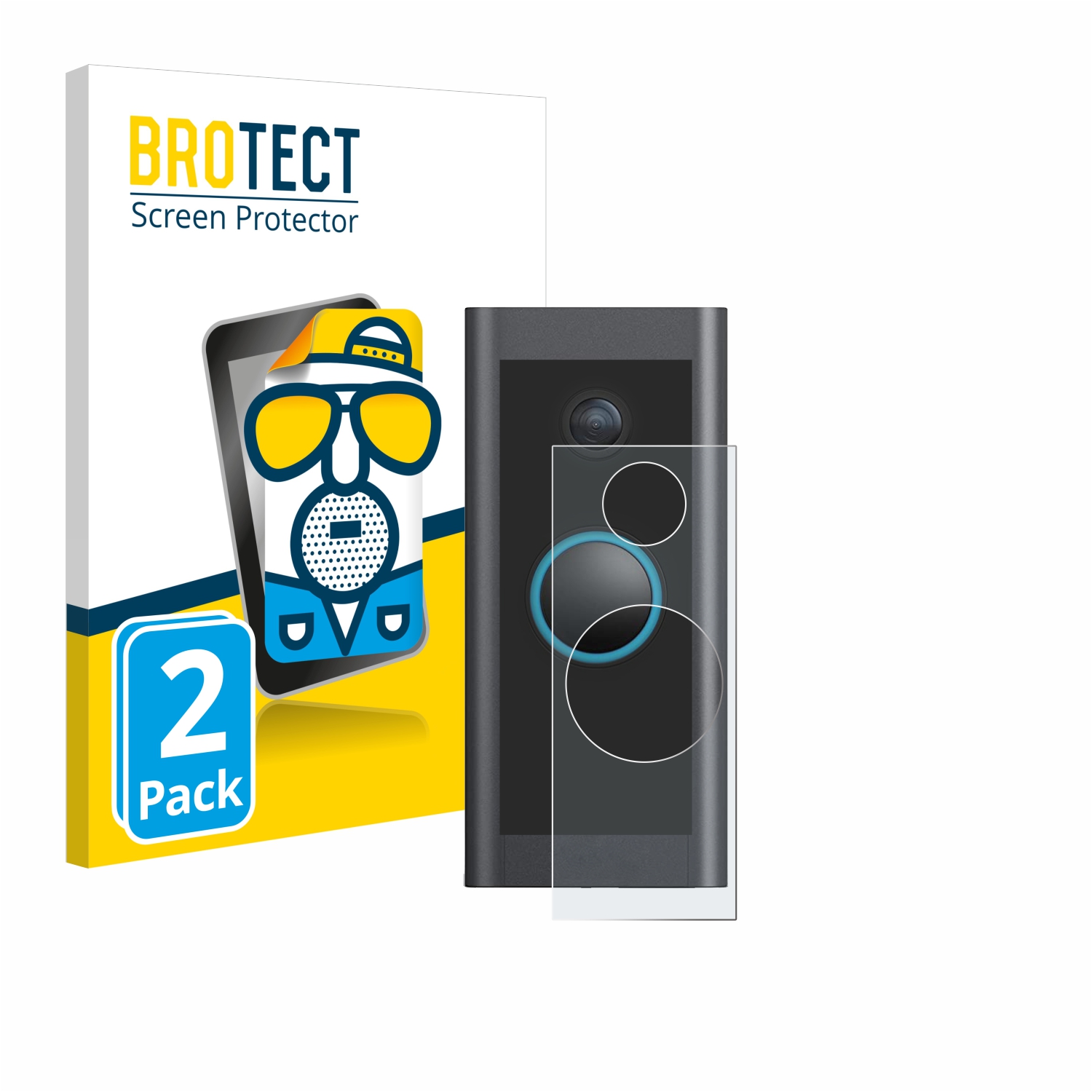 2x BROTECT Entspiegelungs-Folie pro Ring Video Doorbell Wired