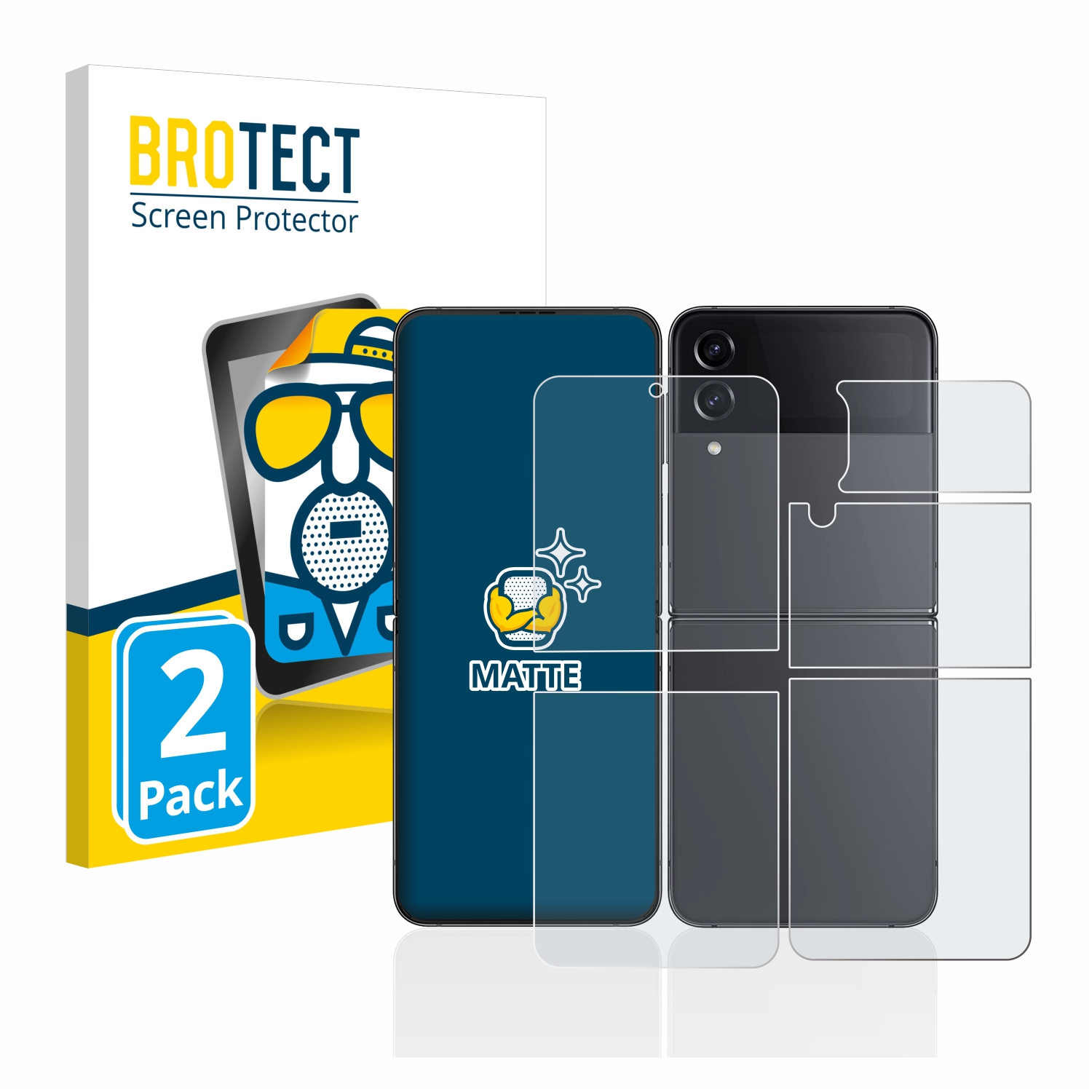 2x BROTECT Entspiegelungs-Folie pro Samsung Galaxy Z Flip 4 (displej+zadní strana)