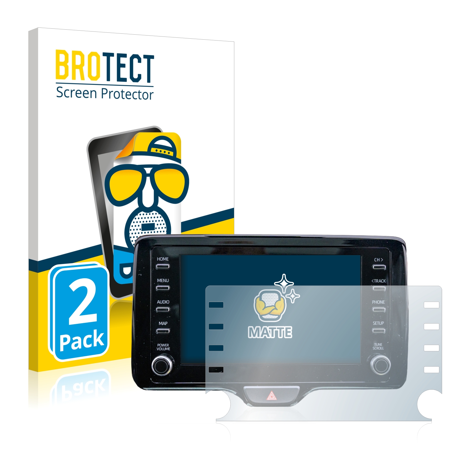 2x BROTECT Entspiegelungs-Folie pro Toyota Yaris Cross 8