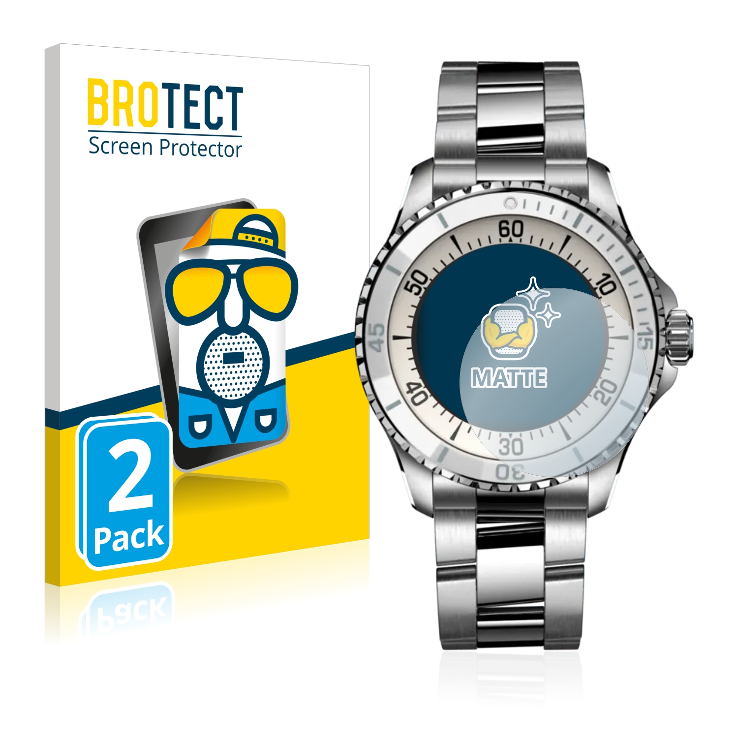 2x BROTECT Entspiegelungs-Folie pro Breitling Superocean Automatic 36