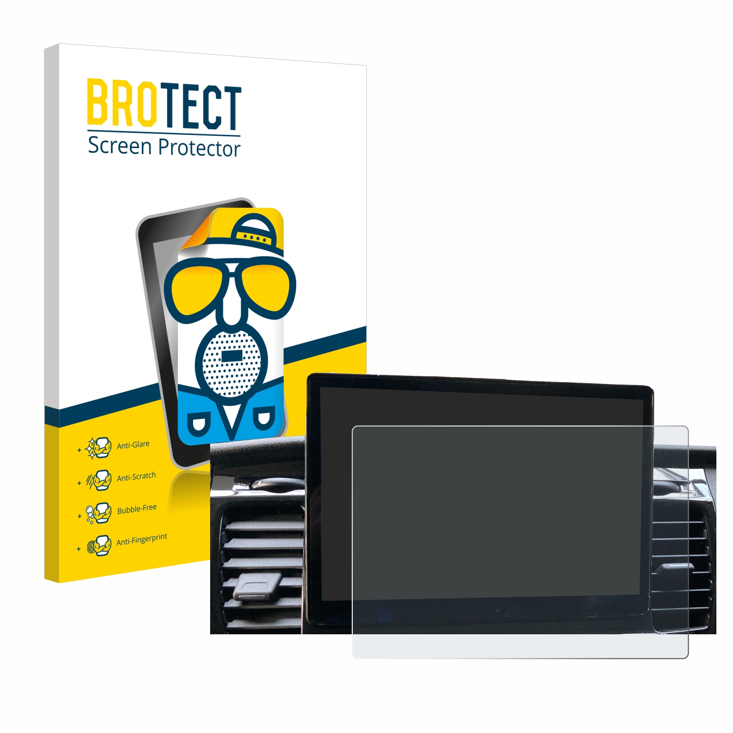 2x BROTECT Entspiegelungs-Folie pro Ford Transit SYNC 4